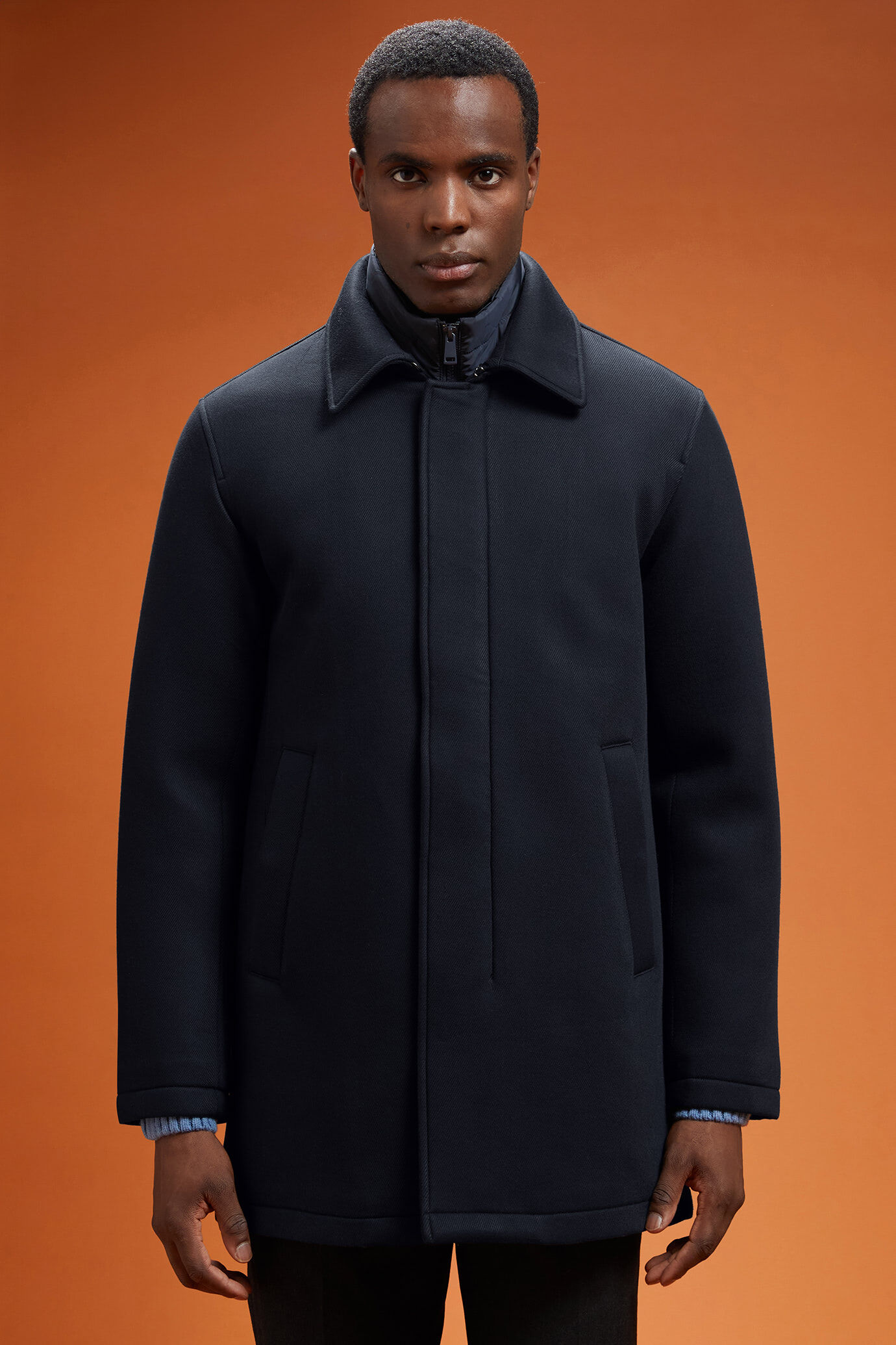 Cappotto uomo imbottito con pettorina removibile regular fit ...