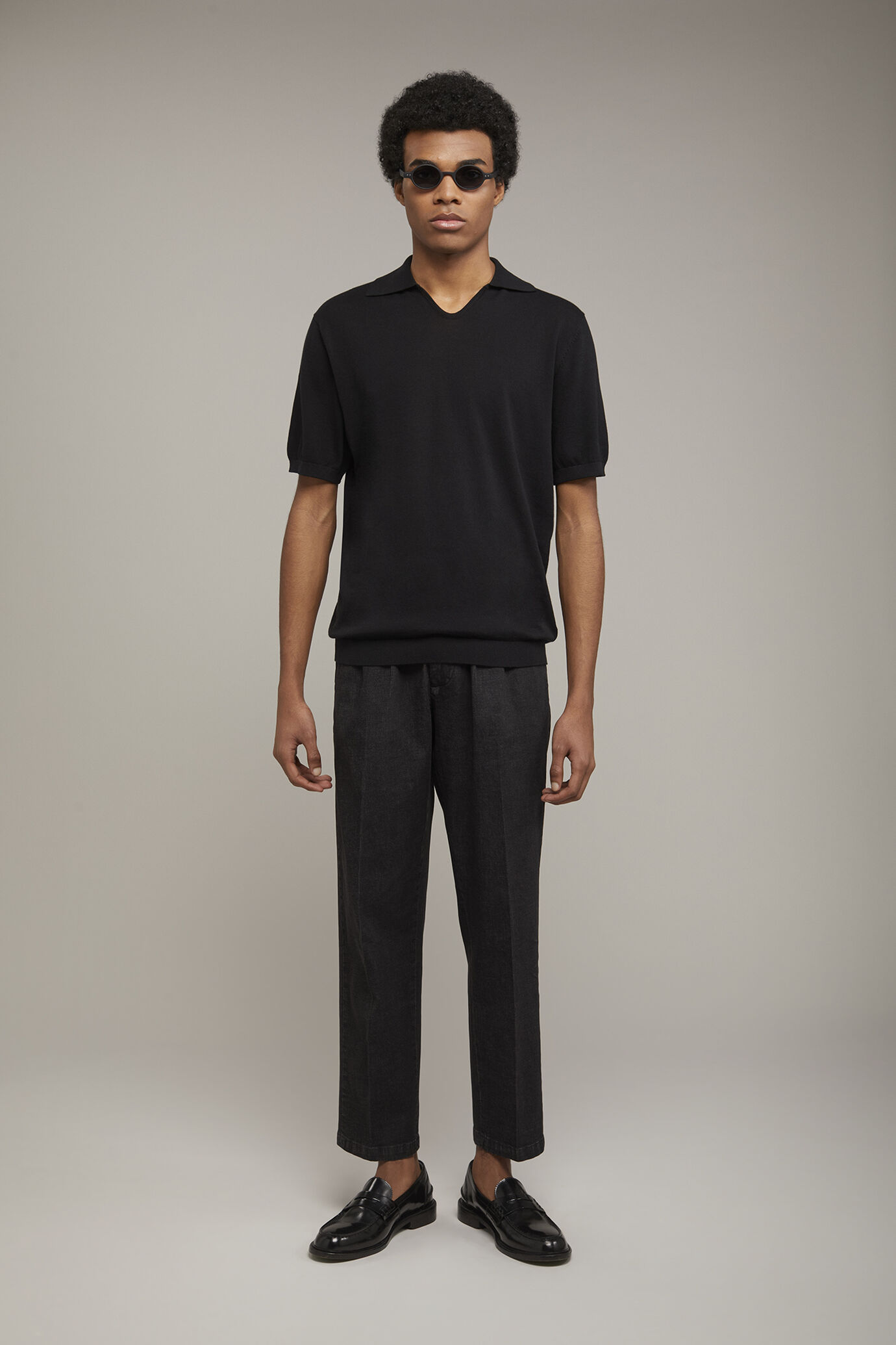 Polo homme col derby en maille 100&nbsp;% coton &agrave; manches courtes coupe r&eacute;guli&egrave;re image number 0