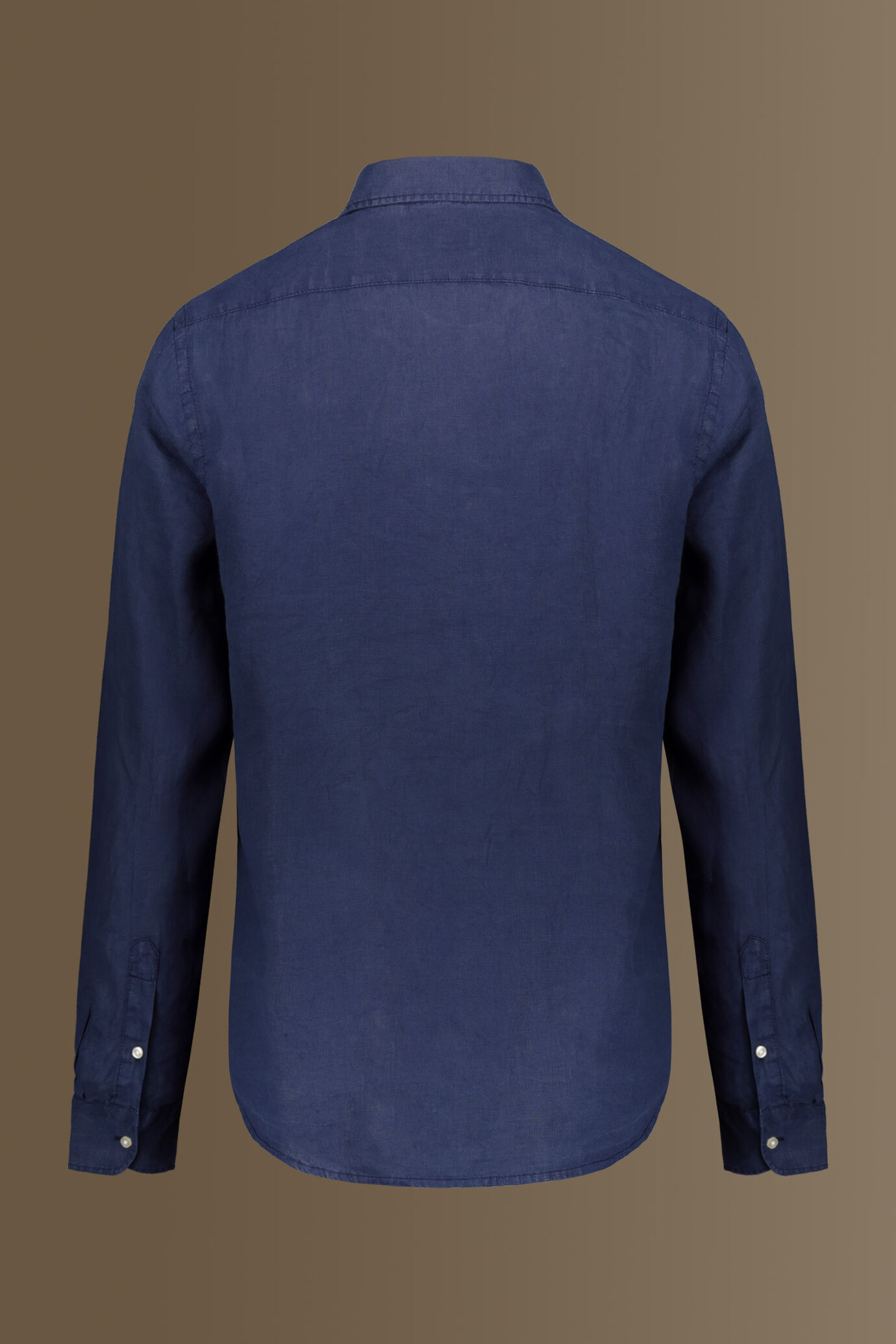 Camicia casual uomo collo francese 100% lino tinta unita image number 4