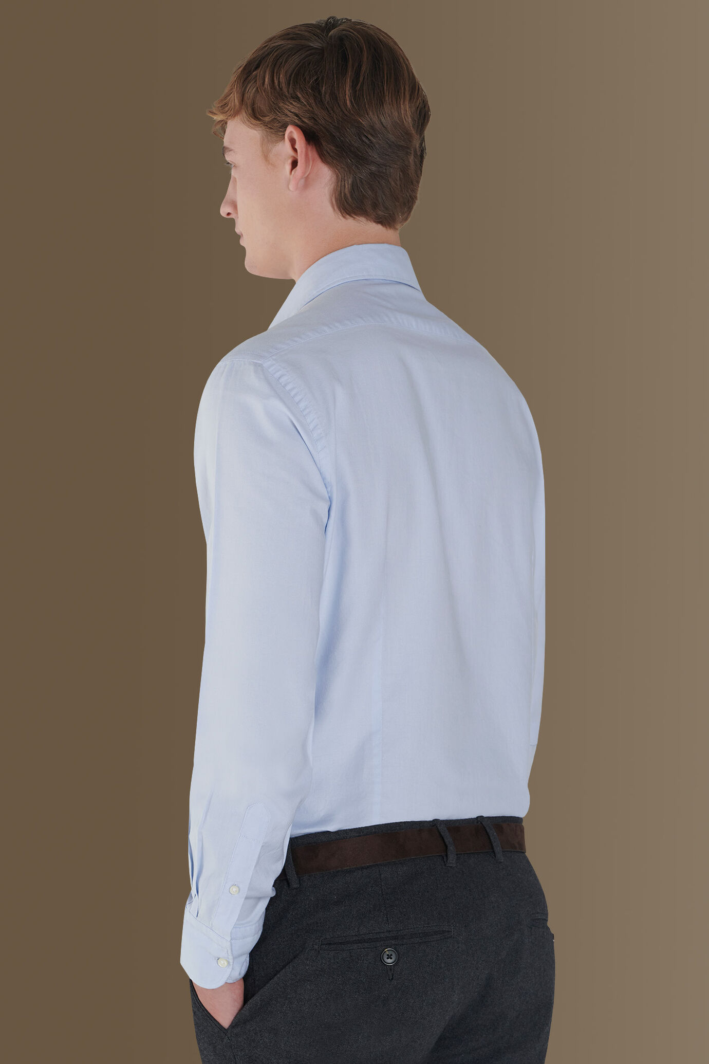 Camicia classica lavata uomo 100% cotone collo francese superlight oxford image number 3