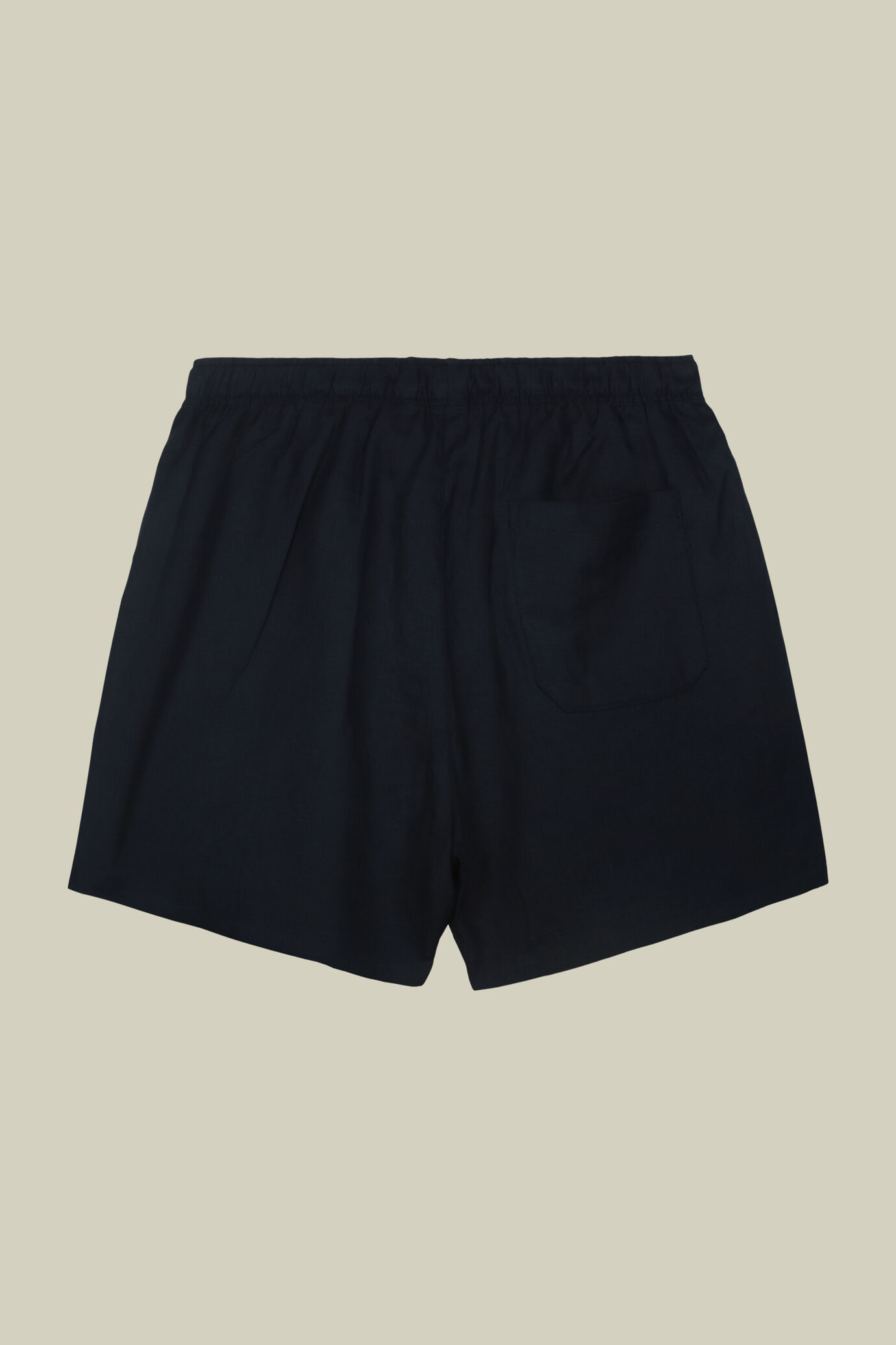 Short Bermuda skirt with elastic waist and adjustable contrasting drawstring 100% linen image number 5