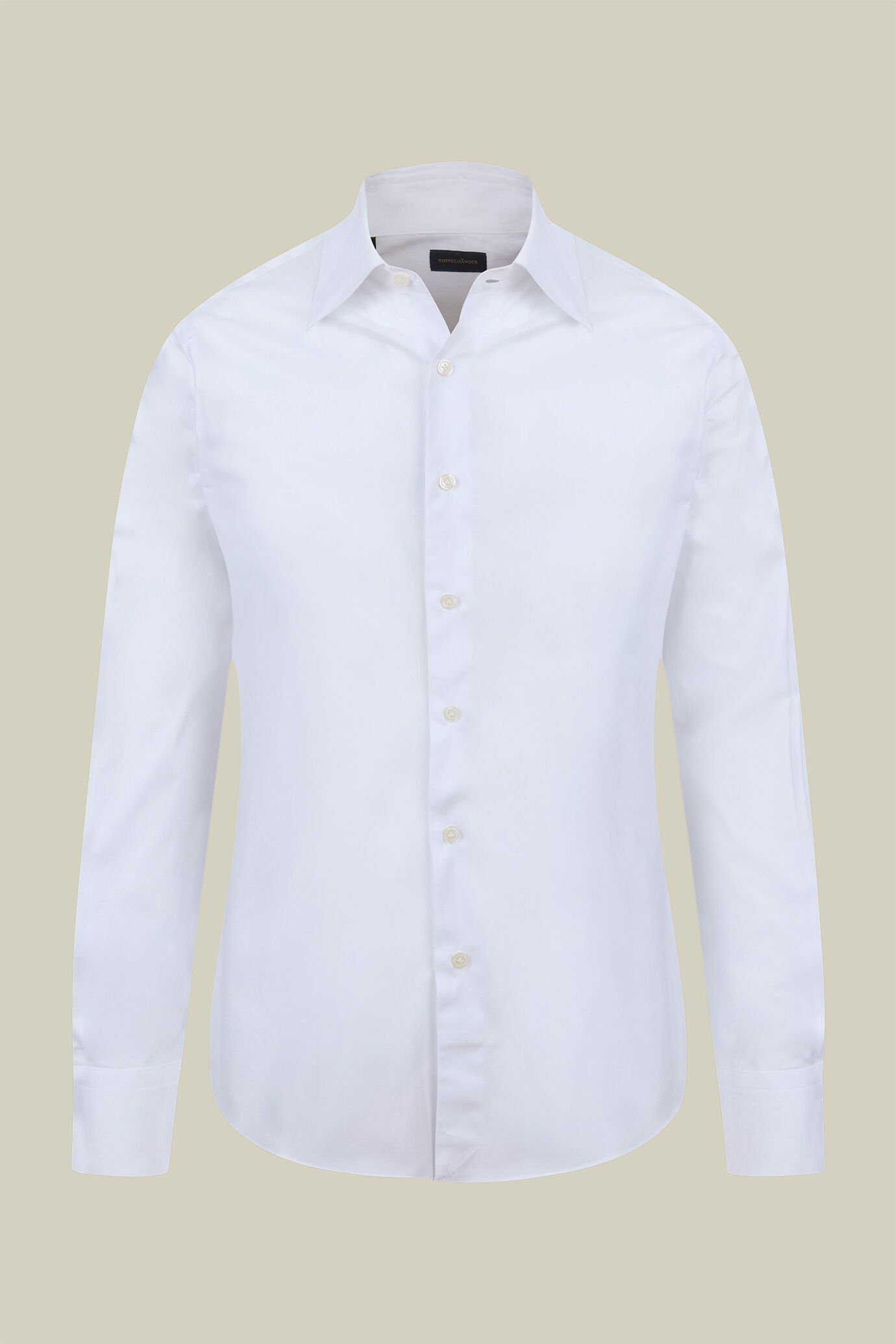 Men's regular fit classic shirt in 100% cotton herringbone fabric with a classic collar