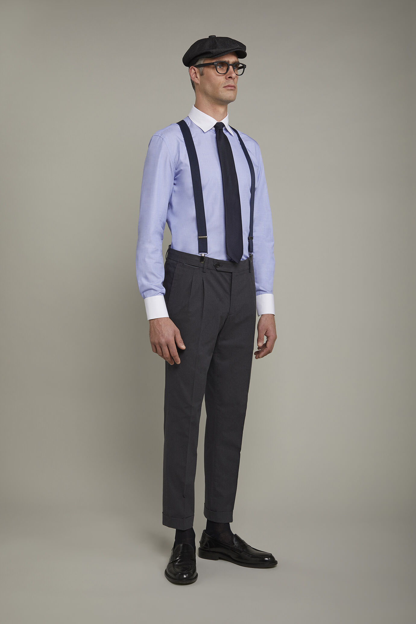 Men's shirt classic collar 100% cotton fil-a-fil regular fit fabric image number 1