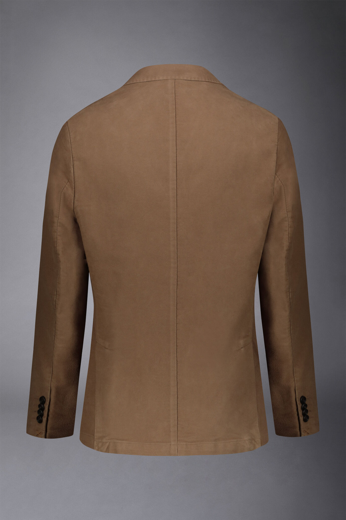 Men's single-breasted jacket in plain moleskin fabric regular fit image number 6