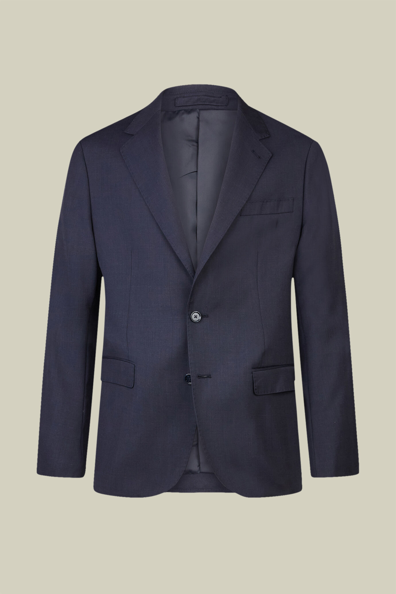 Men's regular fit single-breasted suit in a wool blend fabric image number 0