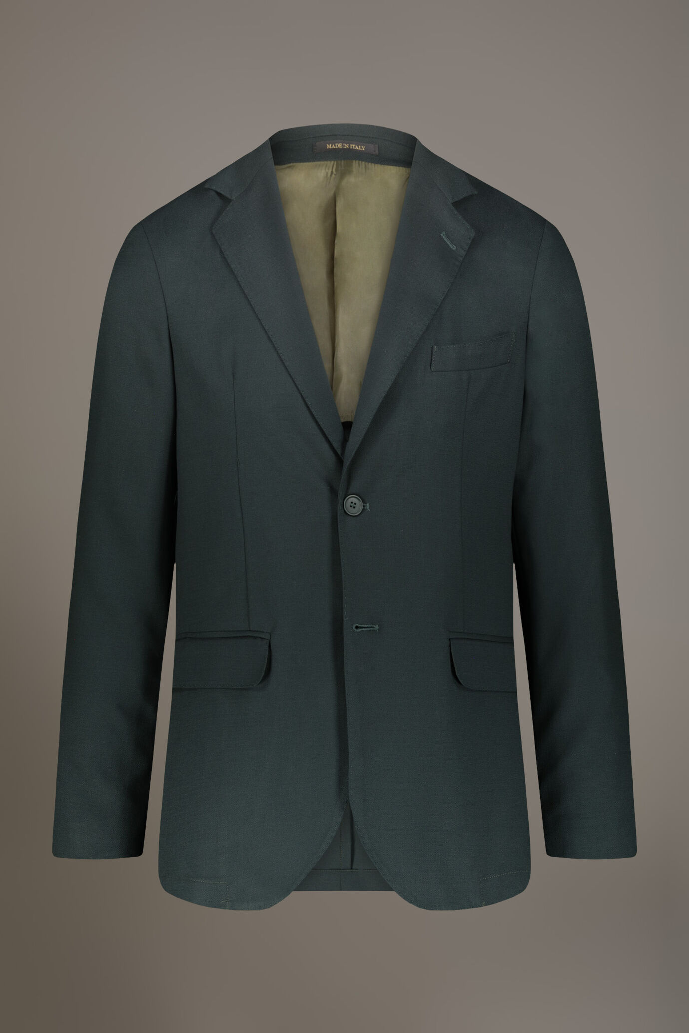 Single-breasted jacket with flap pockets in solid color dobby fabric image number 5