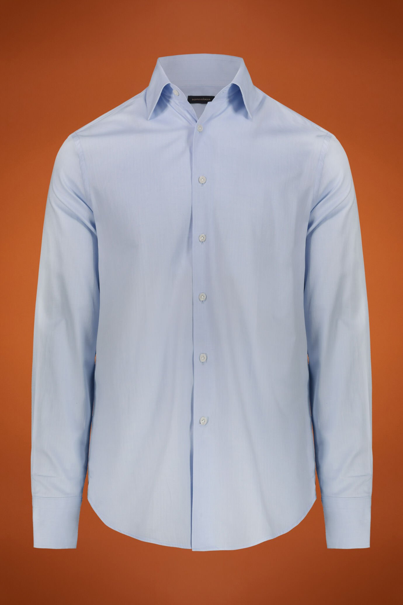 Chemise homme à col classique en tissu uni à chevrons 100 % coton coupe régulière image number 0