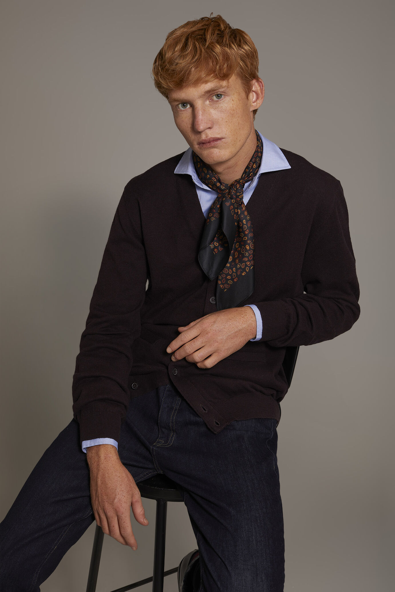 Cardigan scollo a V misto lana image number 0