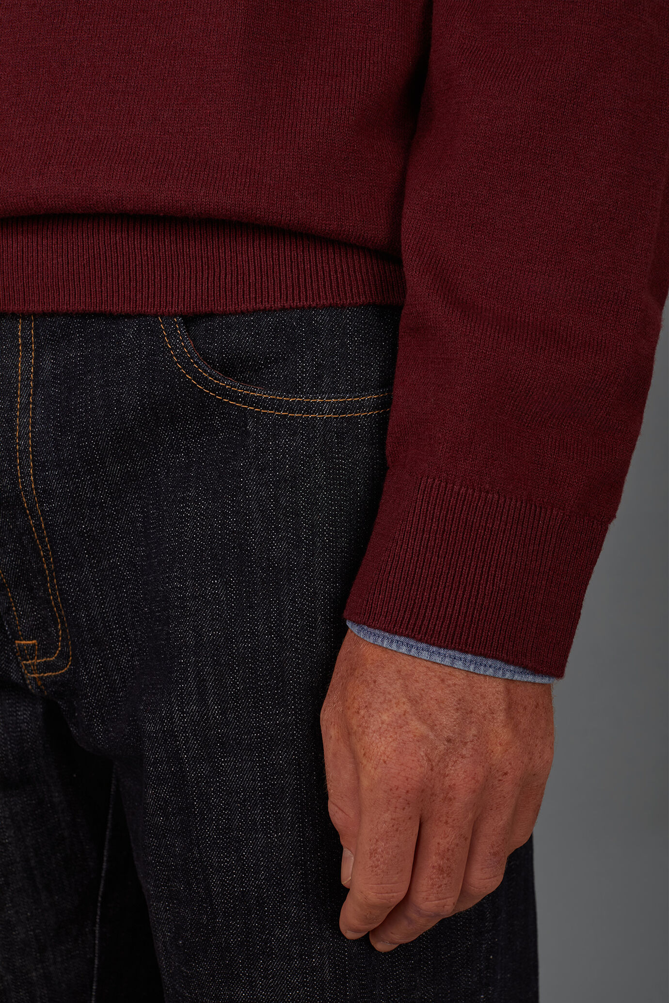 Polo uomo in maglia misto lana e cotone regular fit image number 3