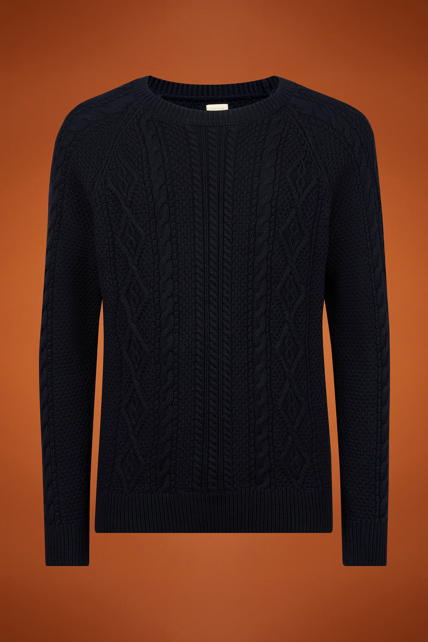 Pull homme à col rond, 100% coton, ouvrage tissé, coupe classique image number 4