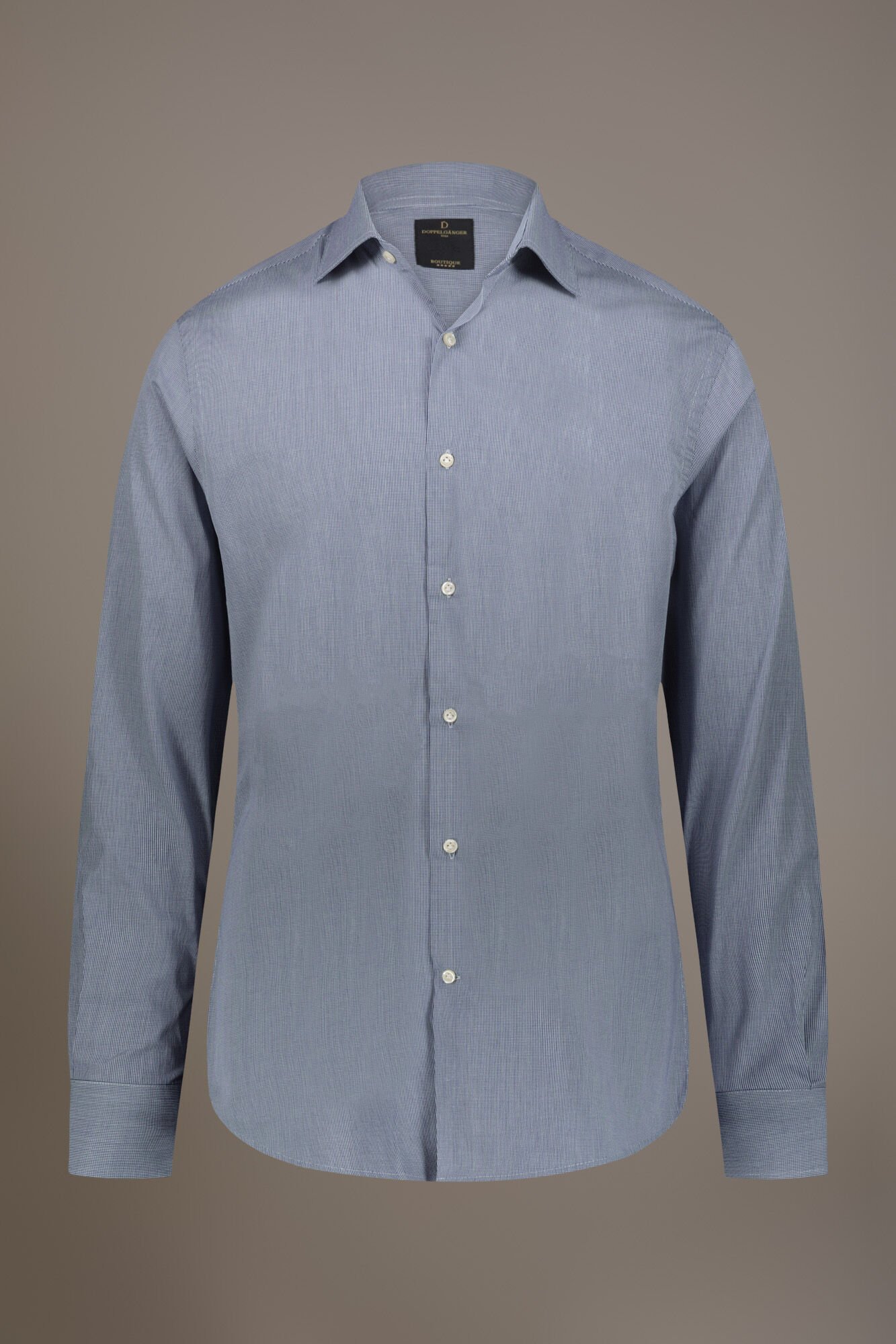 Camicia Classica Collo Francese Slim Fit Tessuto Vichy - Foto 11