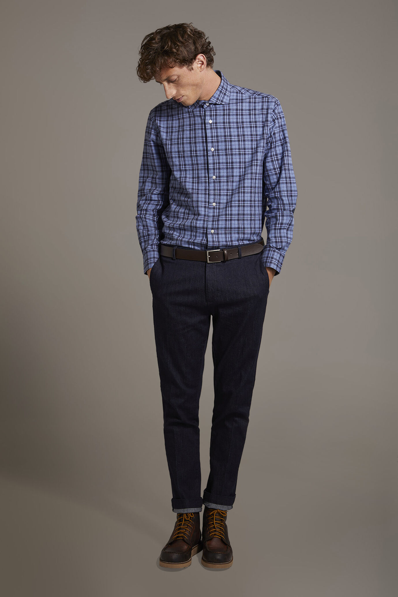 Jeans chino uomo regular fit tessuto denim image number 1