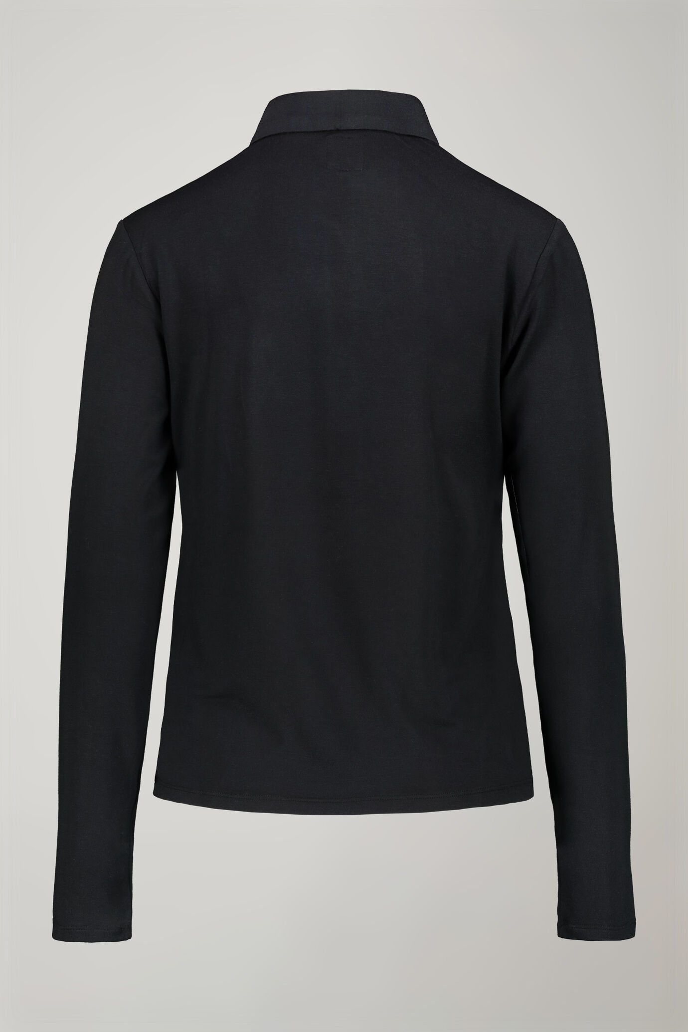 Polo donna manica lunga in jersey di cotone tinta unita image number 5