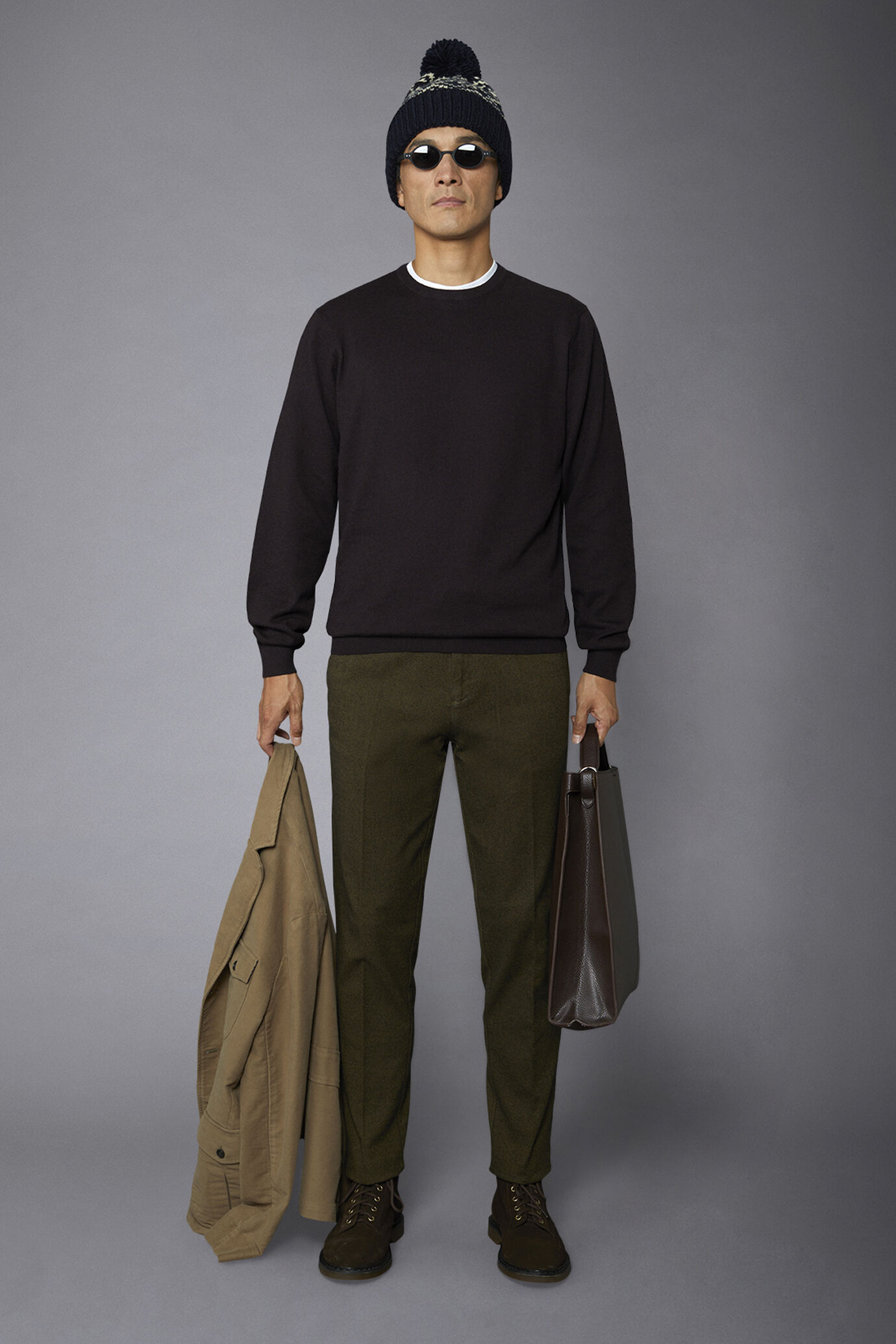 Maglia uomo girocollo lana e cotone image number 0