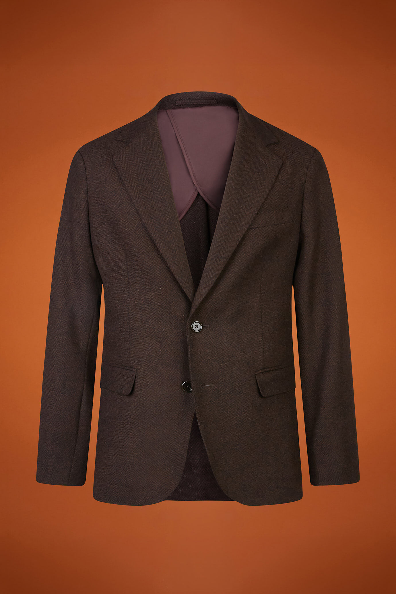 Veste homme classique à simple boutonnage, en polylaine avec motif à chevrons, coupe classique image number 4