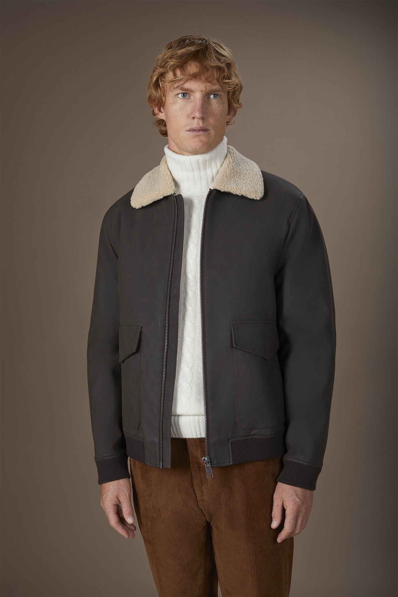 Giubbotto uomo in ecopelle imbottito regular fit image number 1