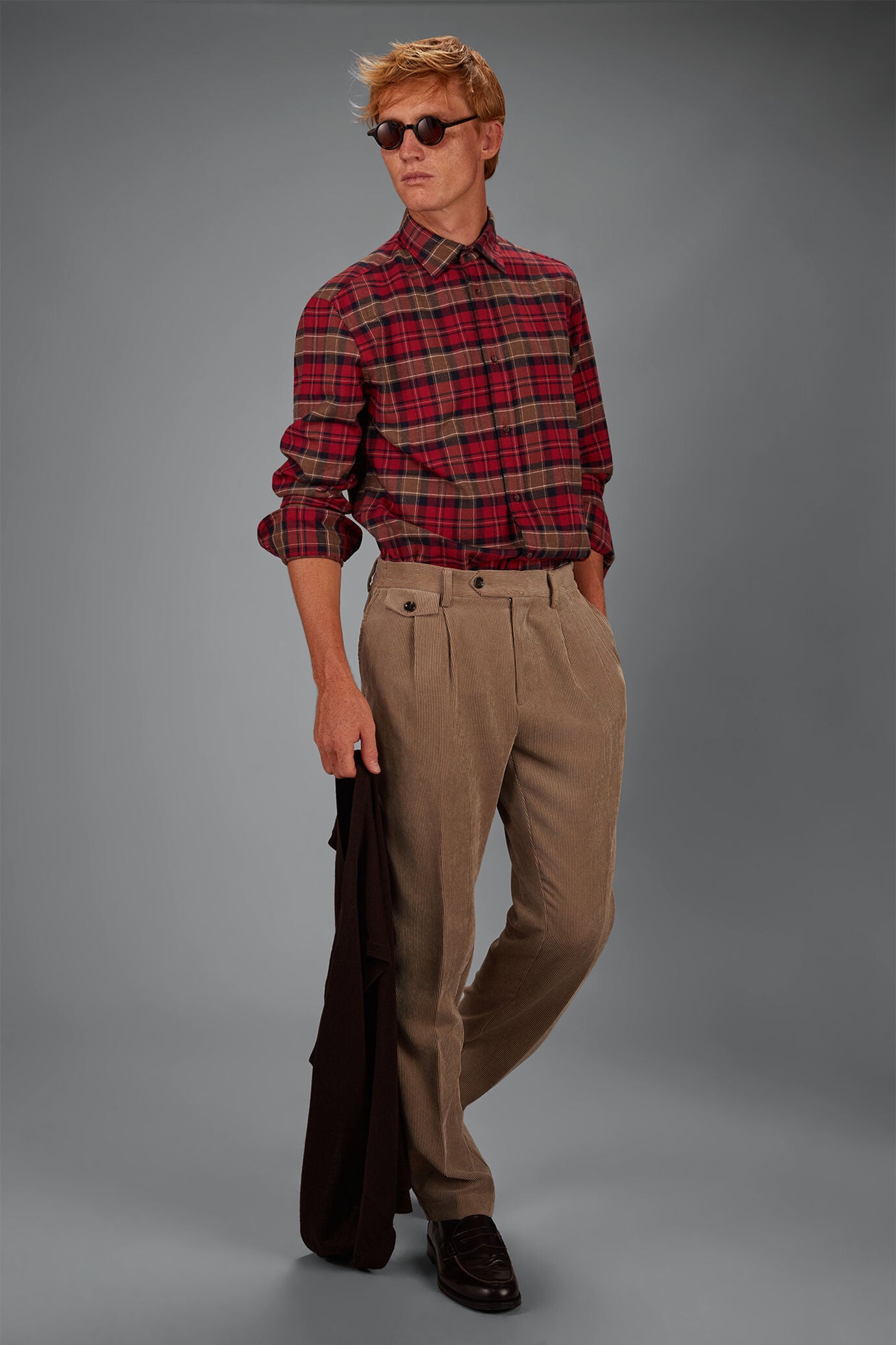 Camicia uomo in tessuto flanella a quadri