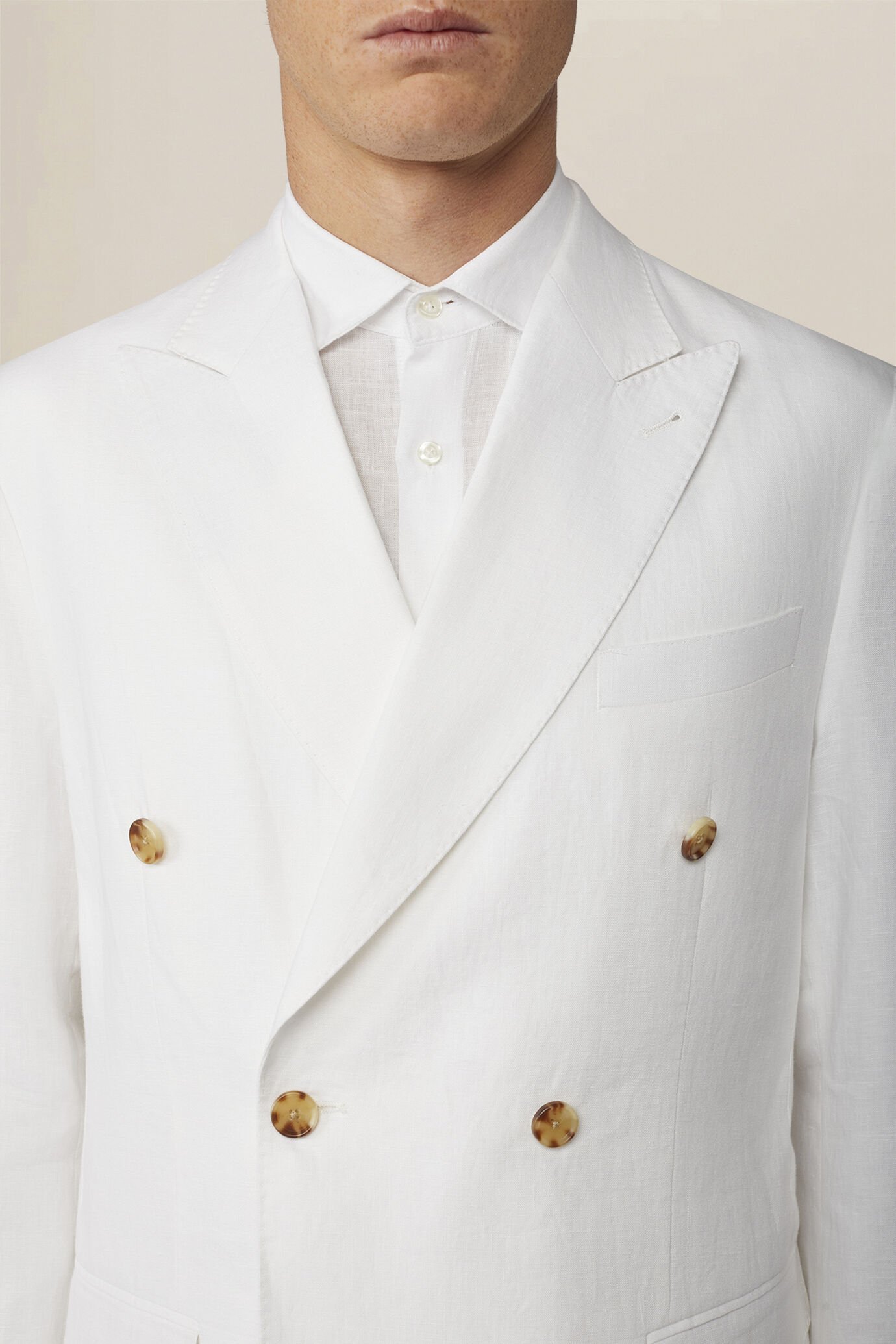 Abito uomo doppiopetto 100% lino regular fit image number 2