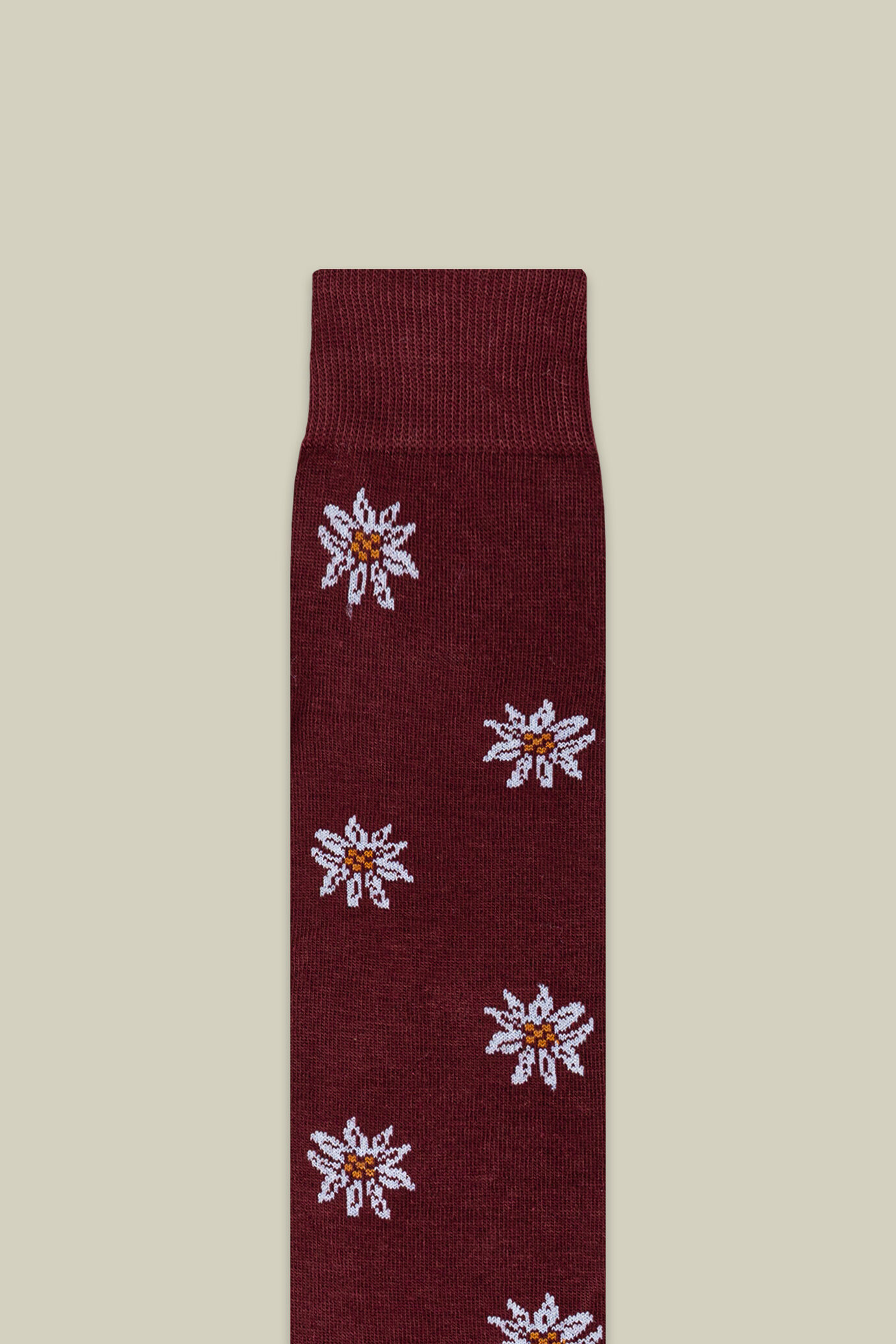 Men's Christmas socks in plain knit with mistletoe pattern image number 2