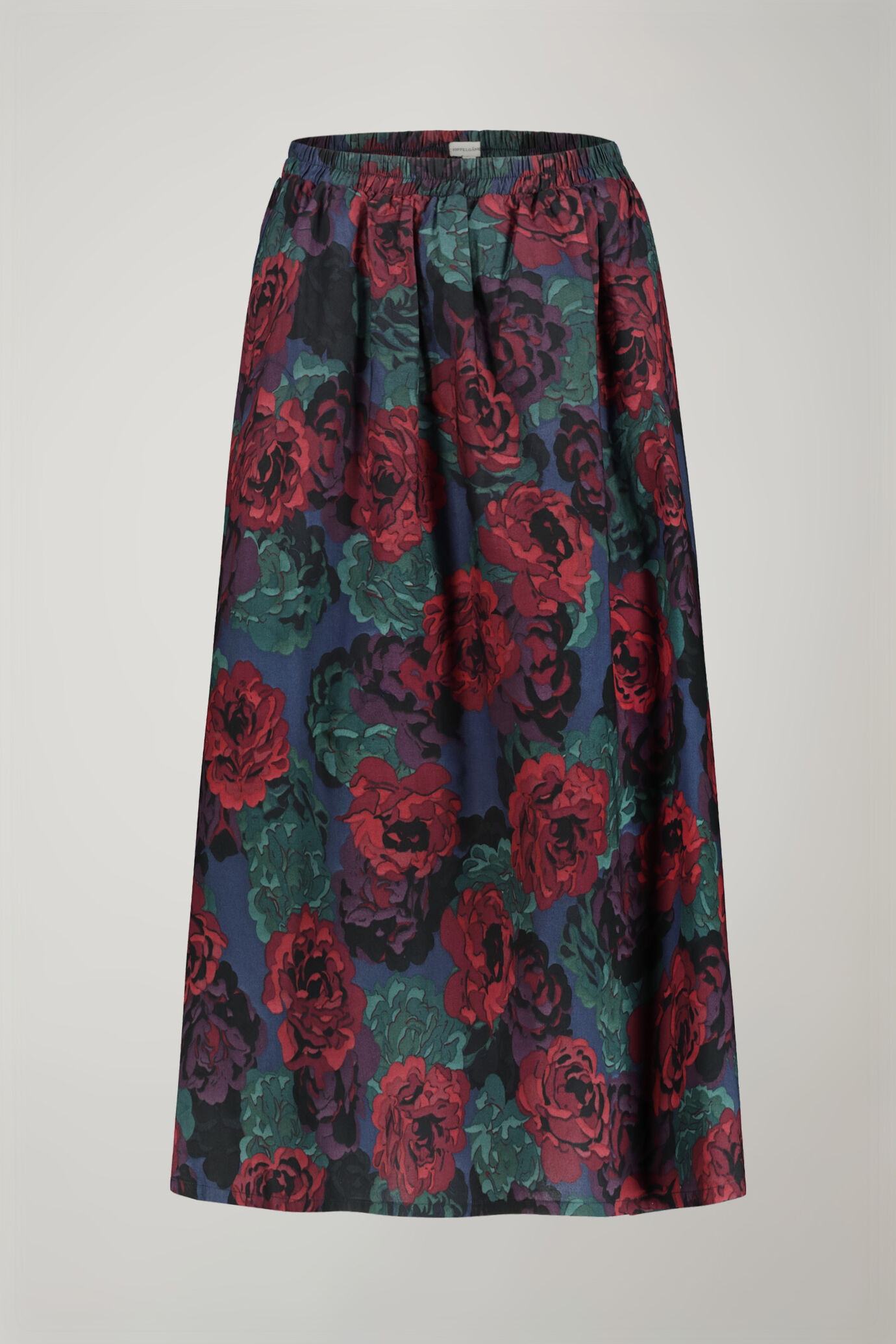 Jupe évasée femme en 100 % coton avec taille élastique, motif floral et coupe régulière image number 4