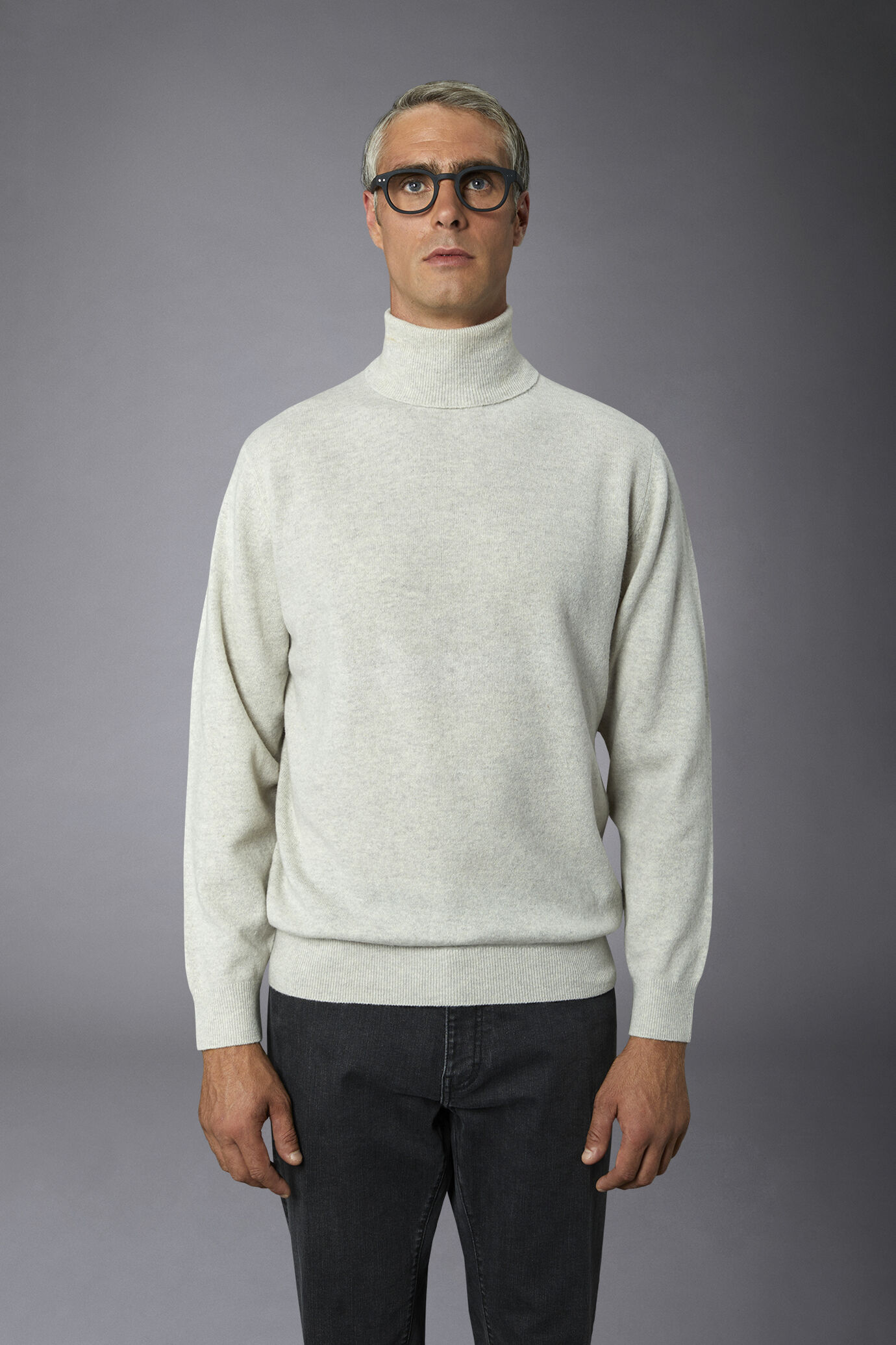 Maglia uomo collo alto in misto lana lambswool regular fit image number 2