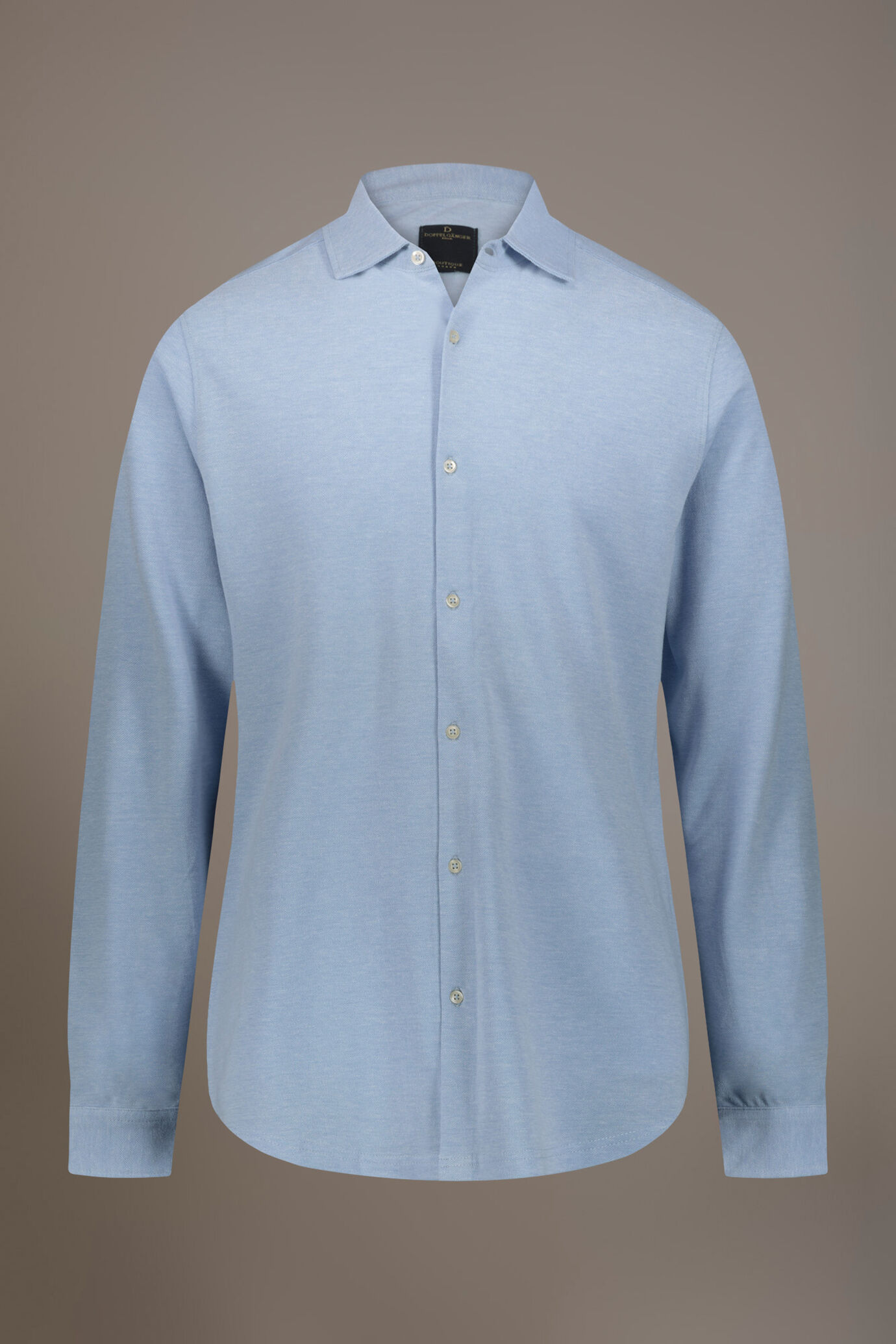 Polo chemise manches longues 100% coton piqu&eacute; uni image number 3