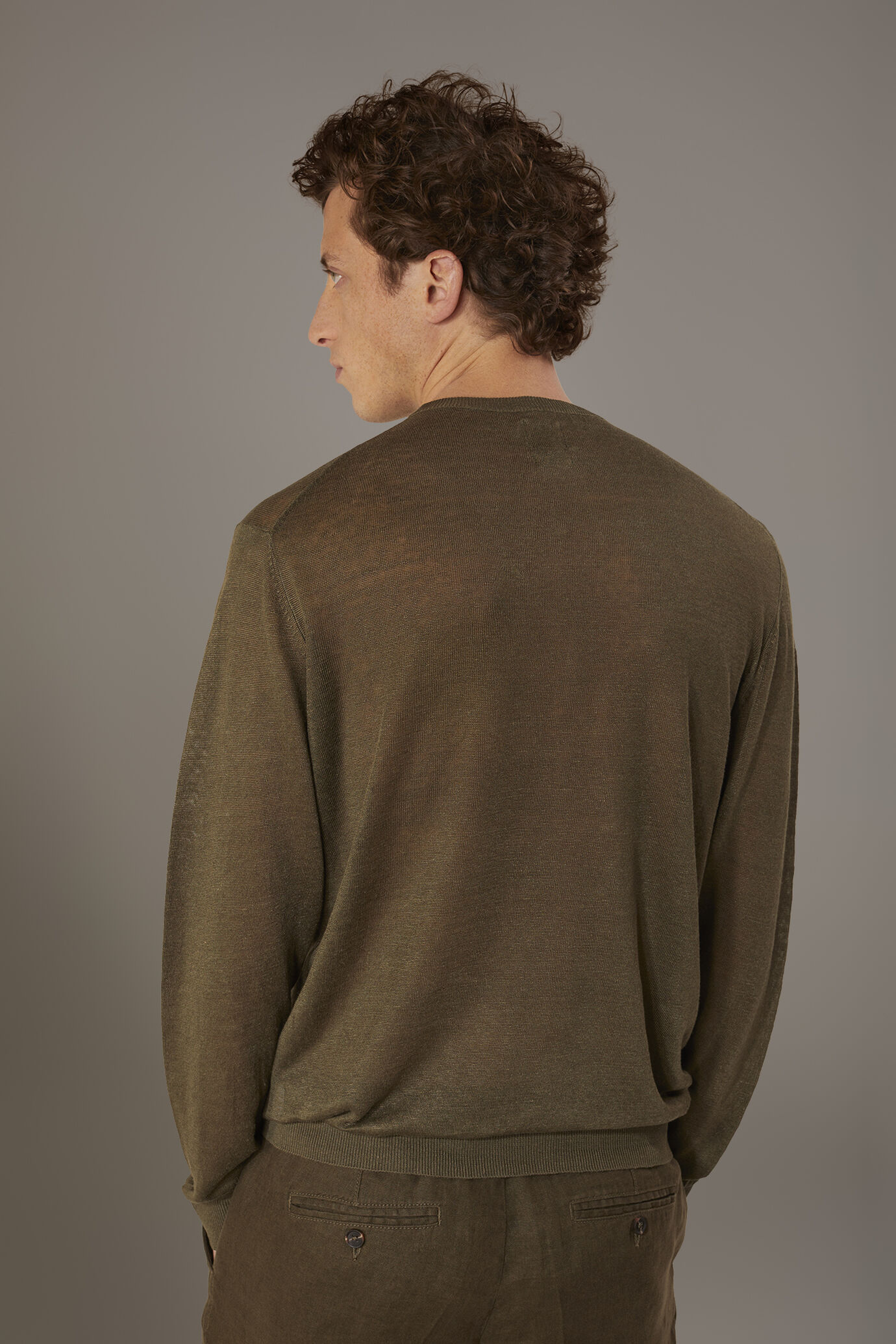 Maglia girocollo 100% lino image number 3