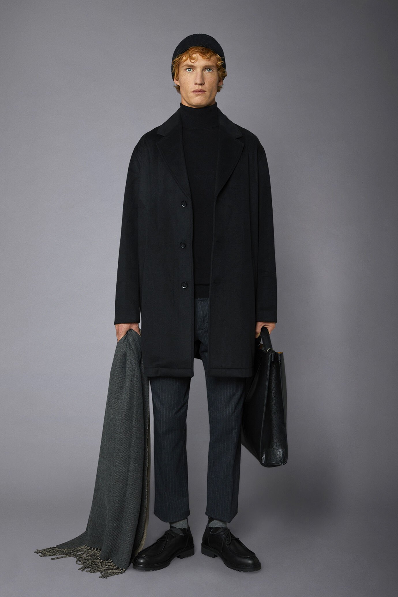 Cappotto classico uomo monopetto misto lana