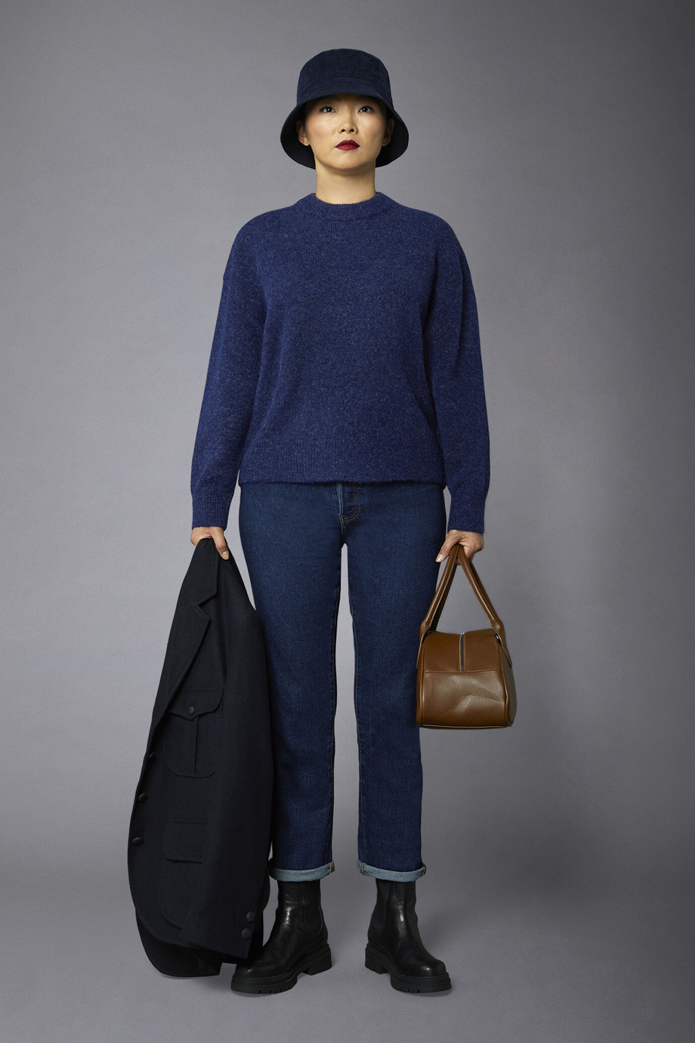Women's wool-blend crew-neck sweater