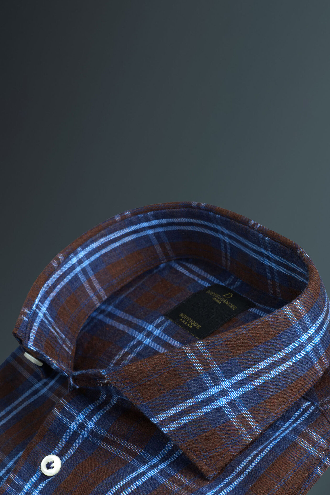 Camicia casual uomo collo francese fantasia quadroni image number 3