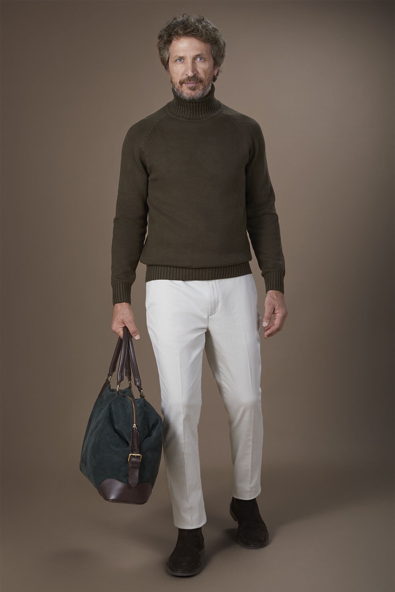 Pull à col roulé pour homme 100 % coton coupe regular fit image number 1