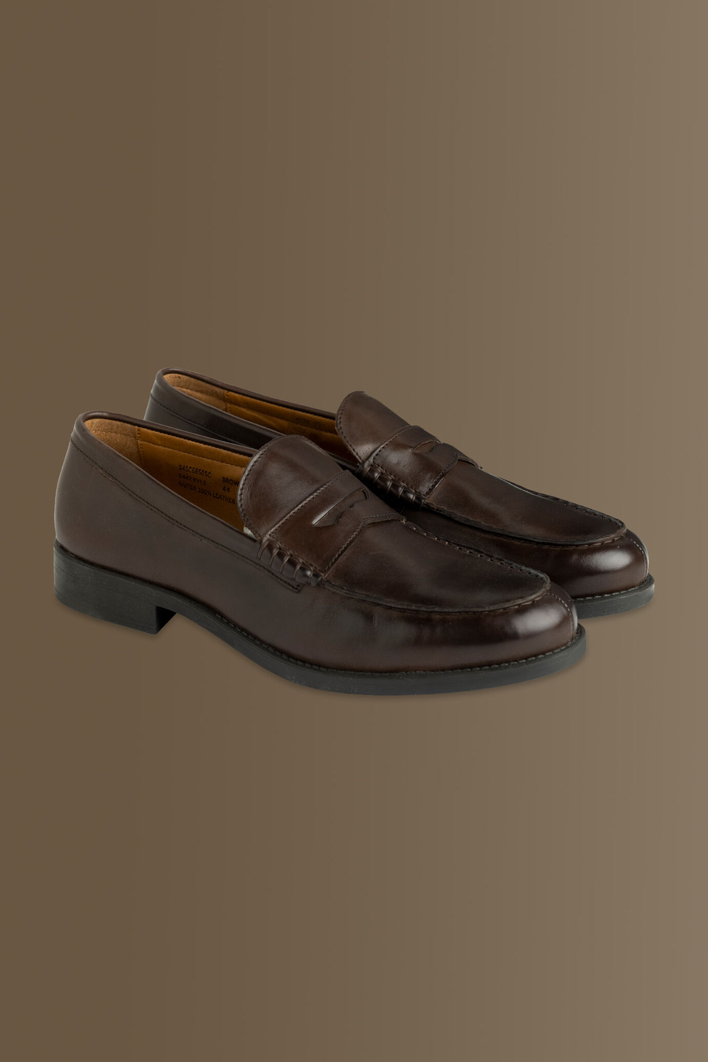 100% leather loafer shoes image number 1