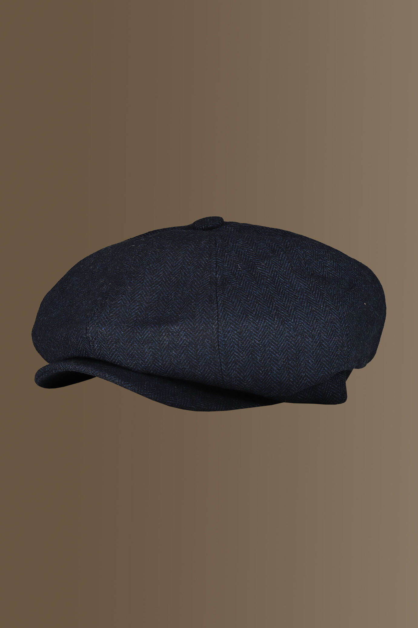Newsboy hat wool blend harringbone fabric image number 1