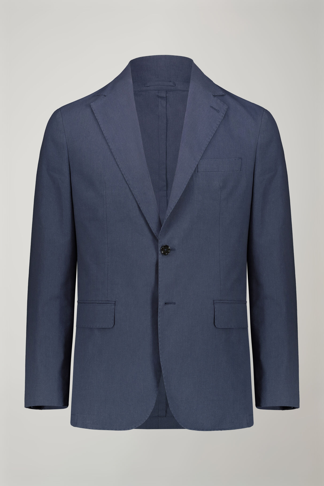 Men’s unlined single-breasted blazer with flap pockets in flamed effect fabric regular fit image number 4