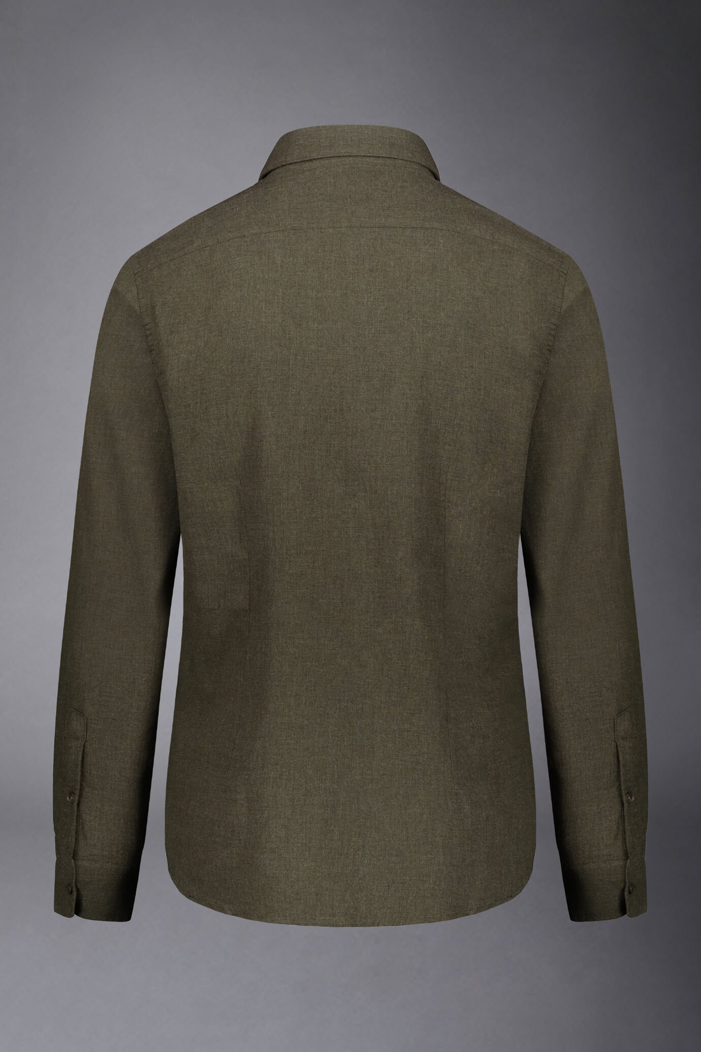 Camicia casual uomo collo francese comfort fit tessuto in flanella spinato image number 5