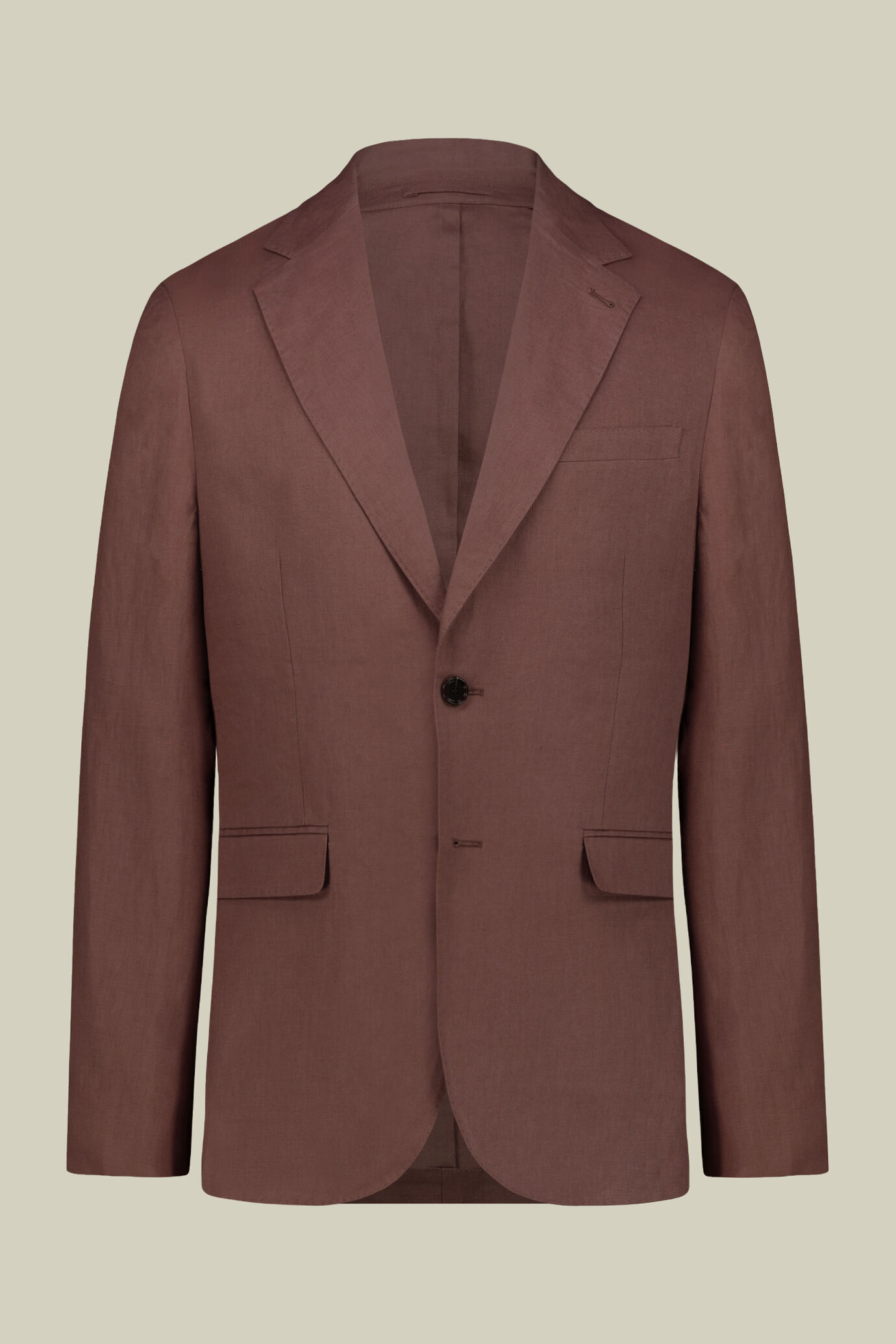 Costume droit pour homme avec pantalon sans plis, en 100% lin effet lavé image number 4