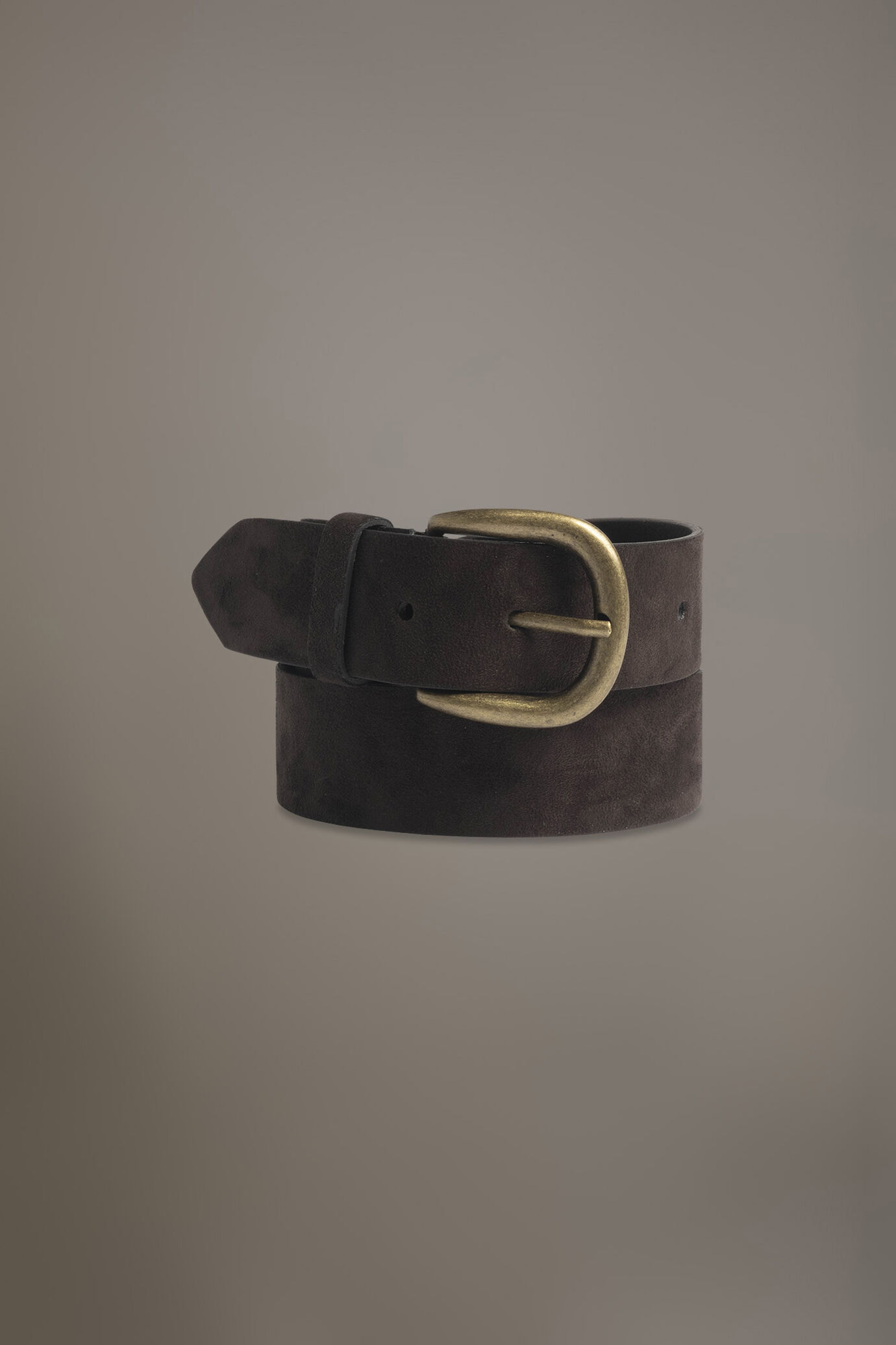Cintura rivestita in pelle scamosciata made in Italy image number 0
