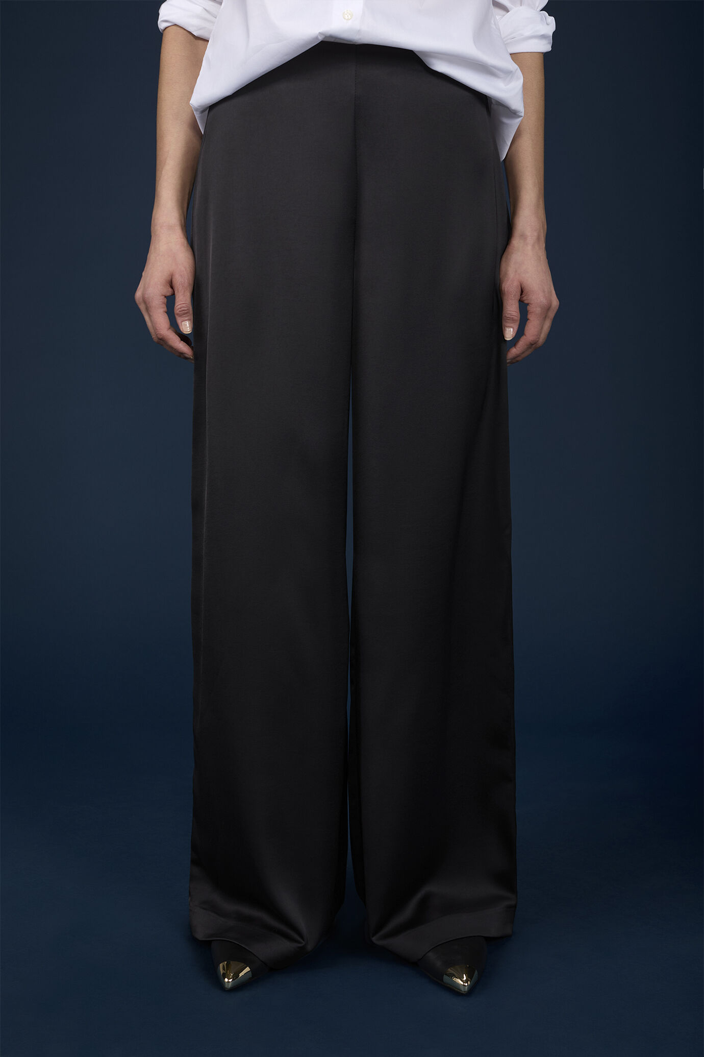 Pantalon palazzo pour femme avec fermeture éclair sur le côté image number 2