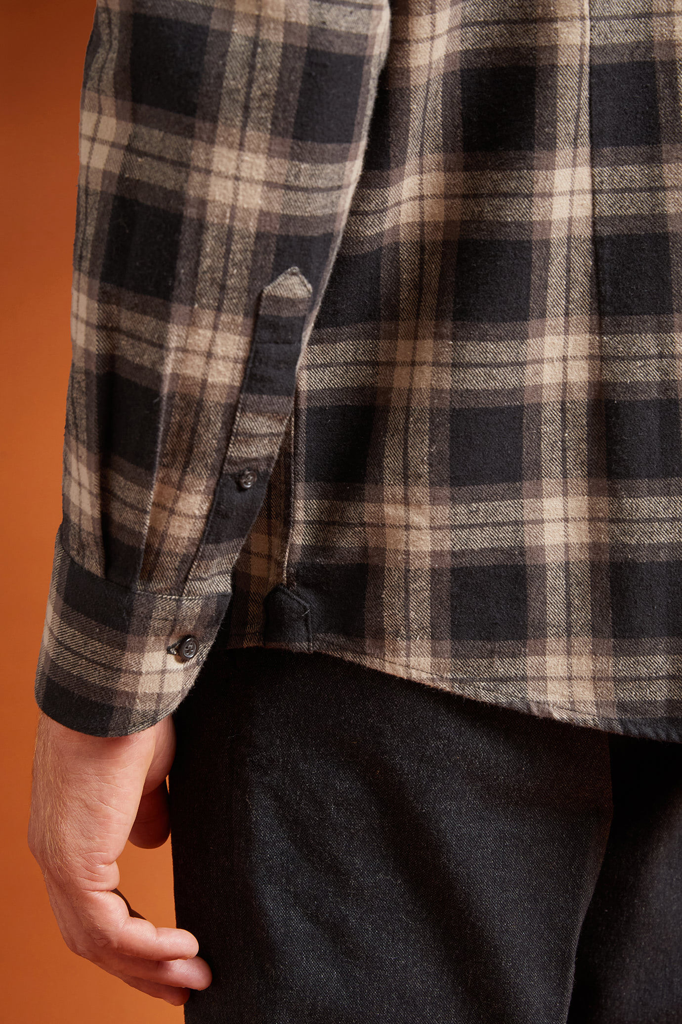 Camicia casual uomo collo classico 100% cotone tessuto flanella a quadri comfort fit image number 2