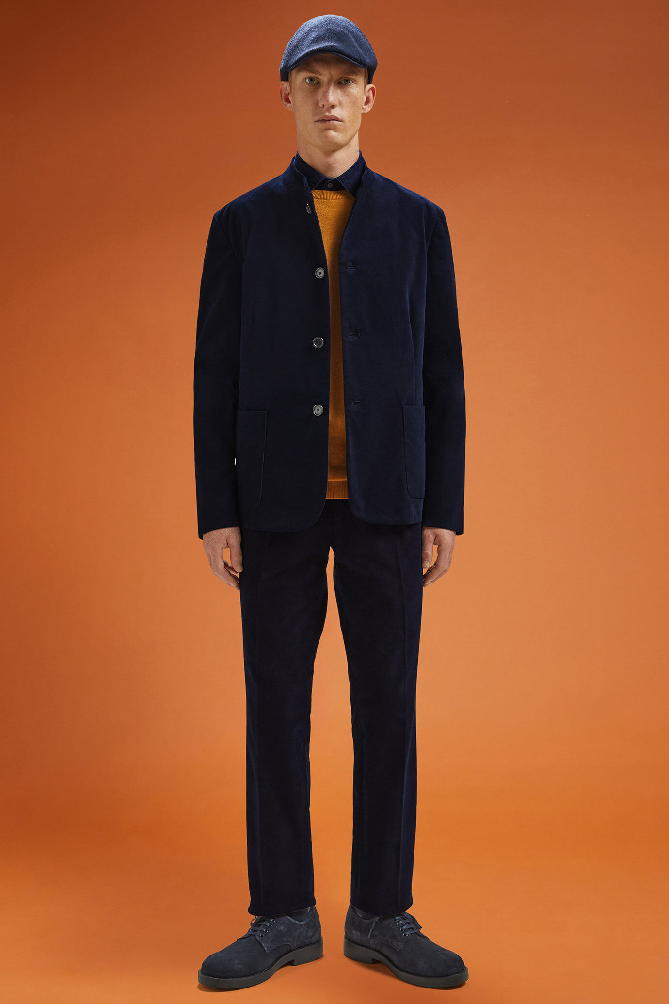 Giacca uomo con collo coreano in velluto di cotone regular fit image number 2