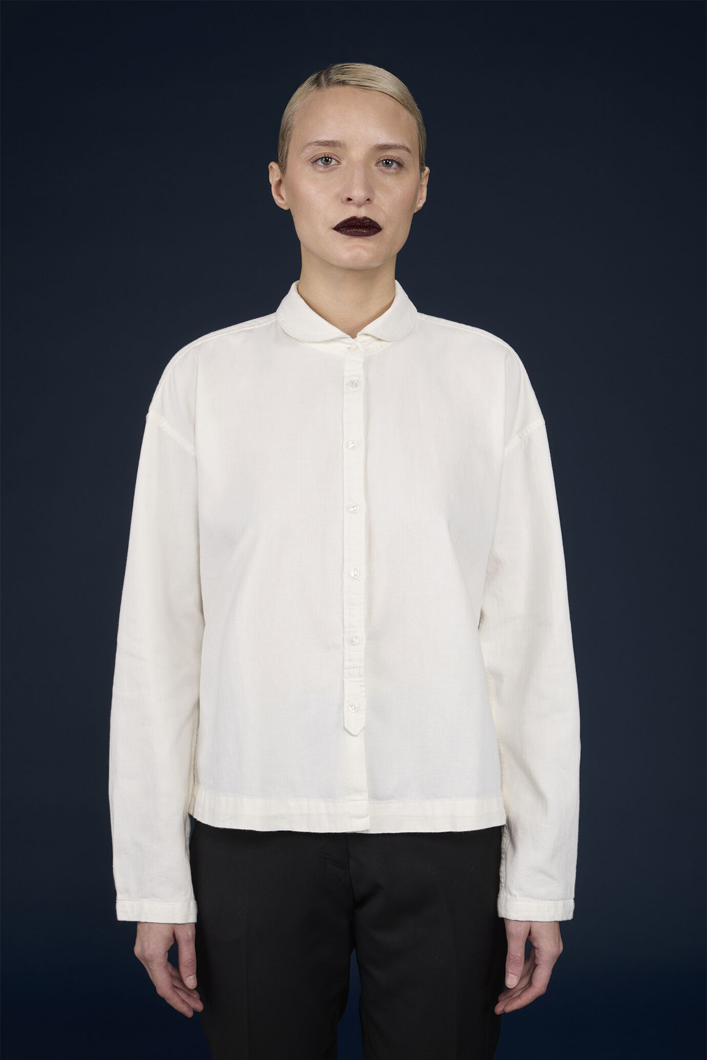 Camicia casual 100% cotone tinta unita oversize image number 0