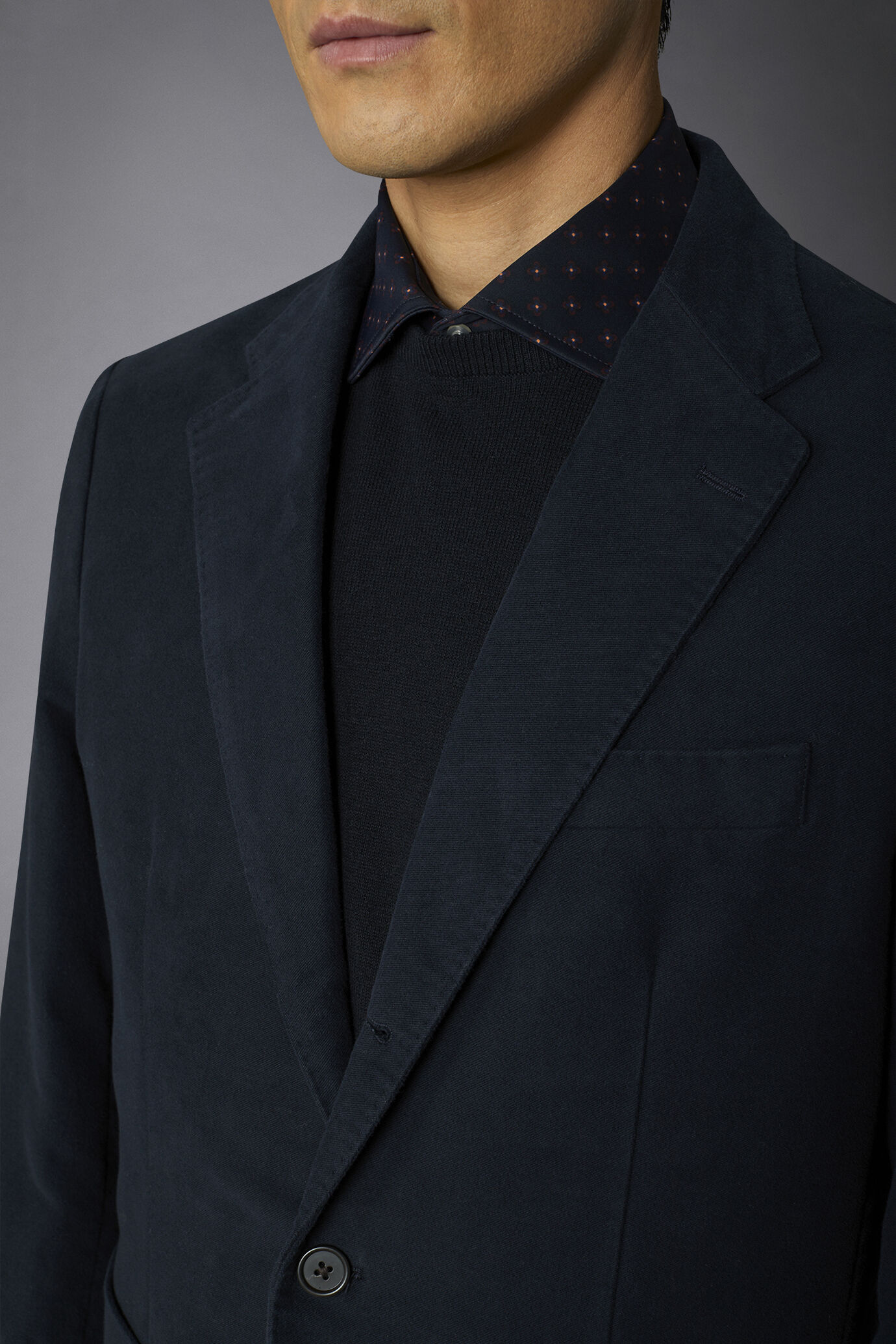 Einreihige Jacke aus einfarbigem Moleskin-Stoff, normale Passform image number 3