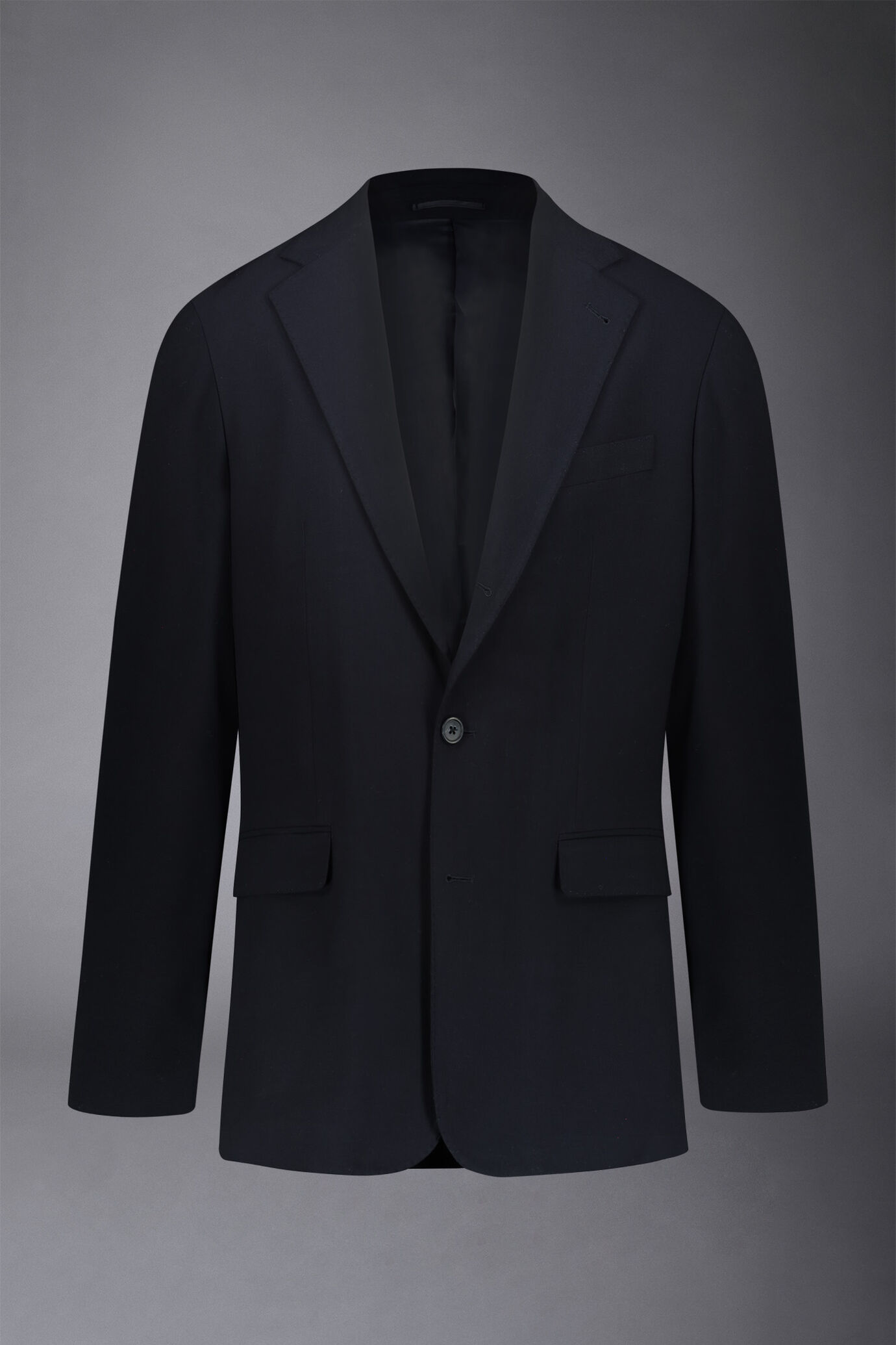 Einreihiger Anzug in normaler Passform, gewebt aus Ton-in-Ton-Gewebe image number 4