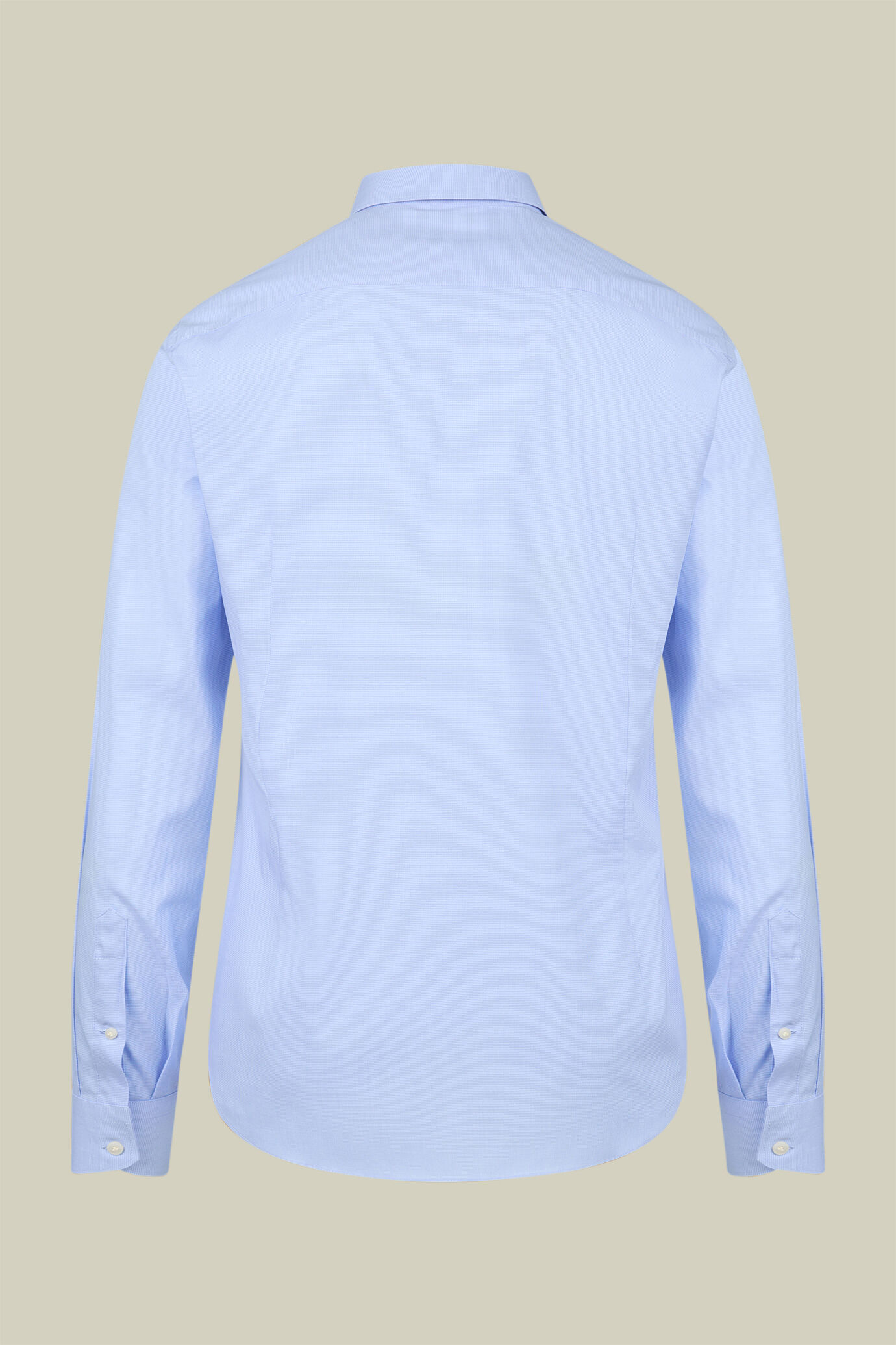 Camicia classica uomo con collo classico e tessuto tinto filo micro pied de poule regular fit