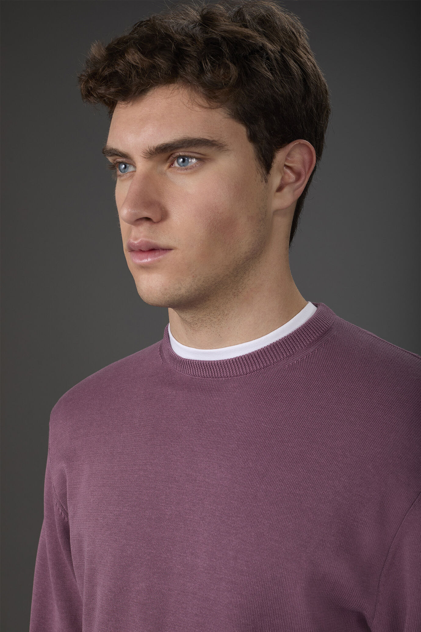 Herren-Pullover mit Rundhalsausschnitt aus 100 % bio-gewaschener Baumwolle image number 2