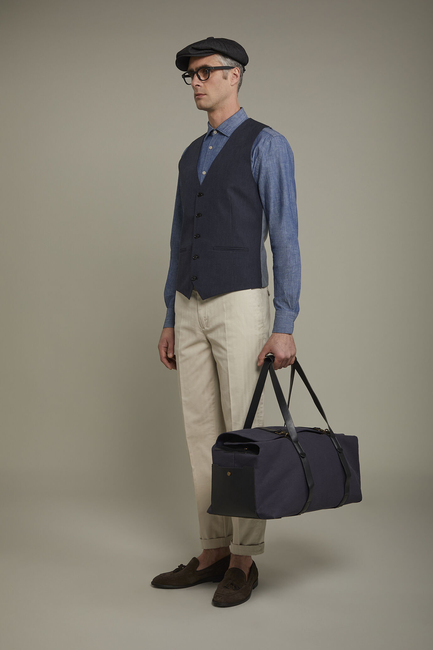 Gilet classico uomo in tessuto effetto fiammato regular fit image number 1