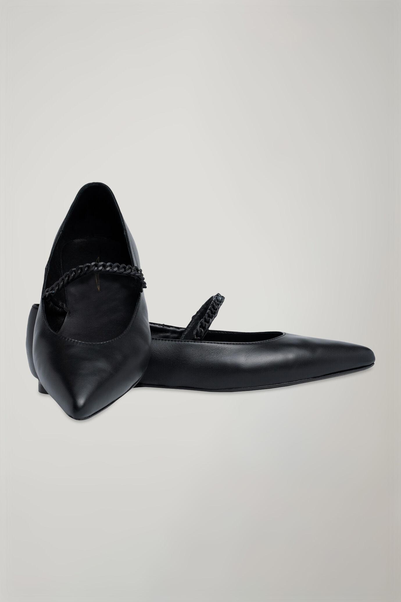 100% leather pointe ballerina shoes