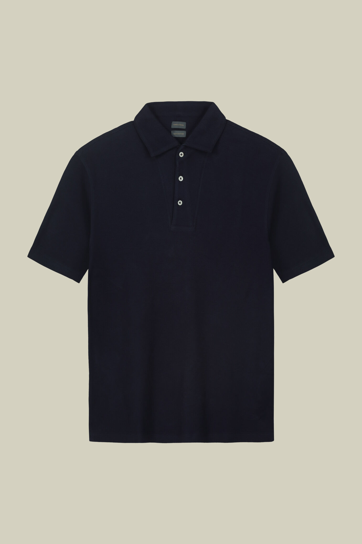 Men's short-sleeved polo shirt in 100% honeycomb cotton image number 4