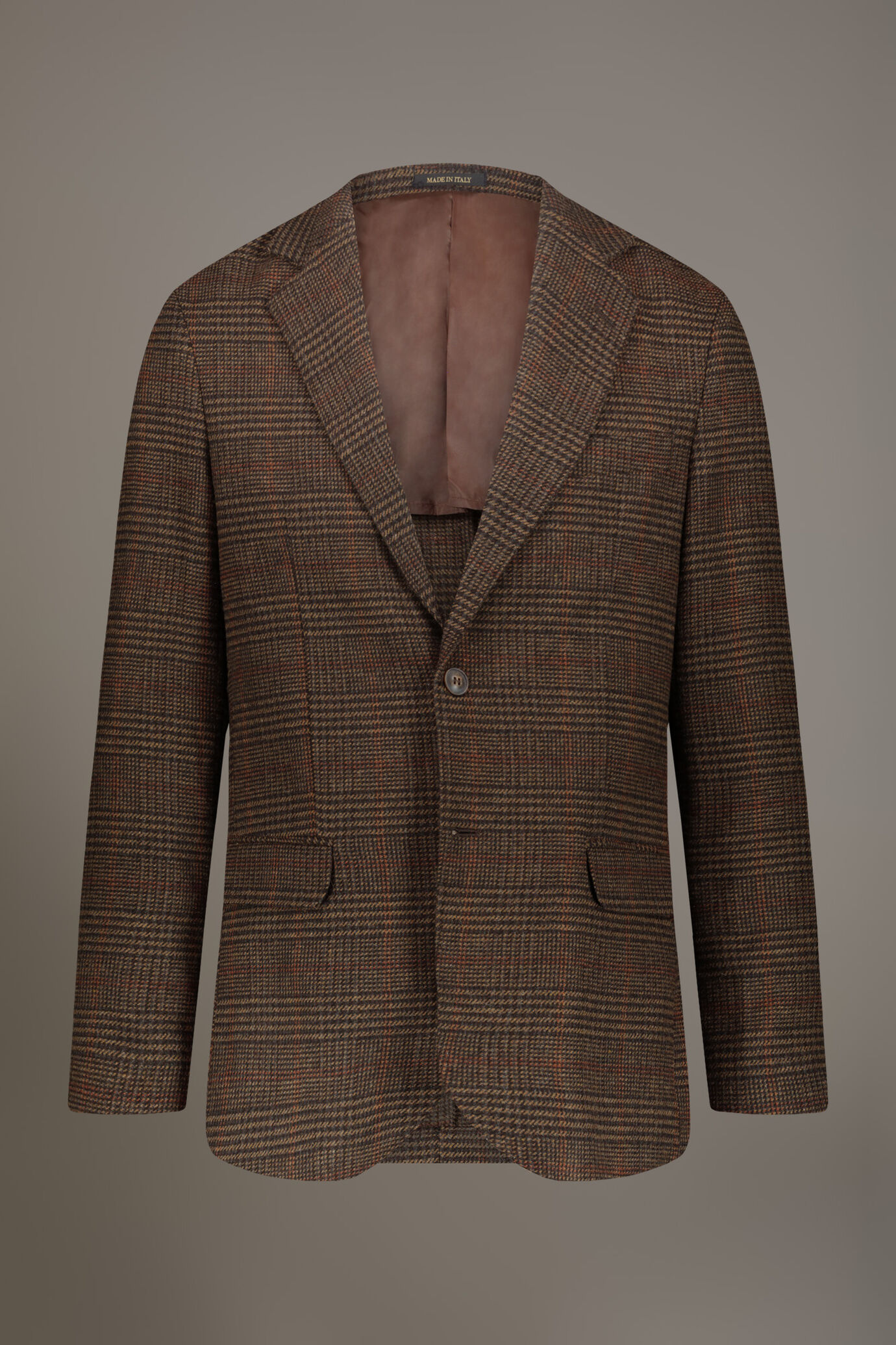 Single-breasted jacket with patch pockets in wool blend made in Italy image number 5