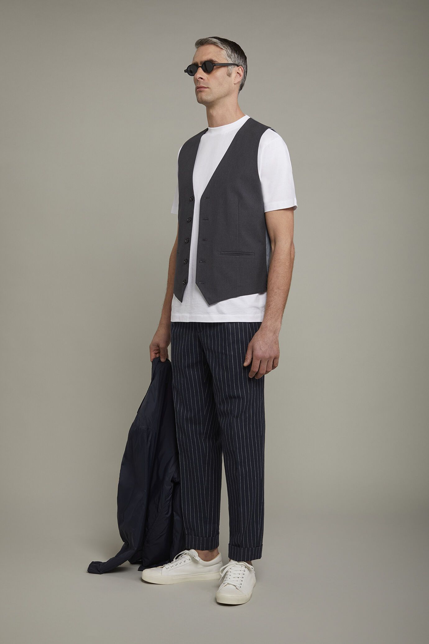 Gilet classico uomo in tessuto effetto fiammato regular fit image number 1